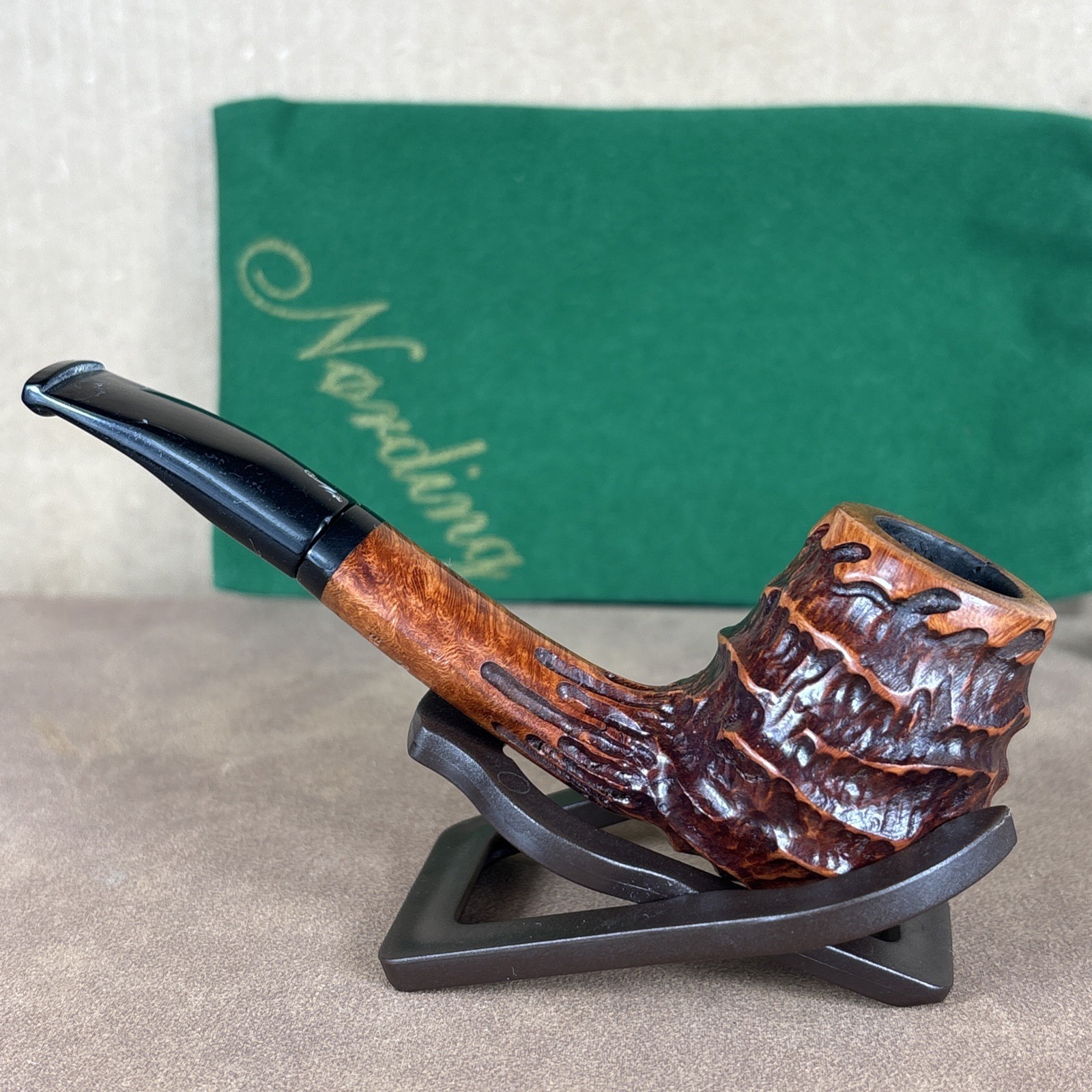Erik Nording Freehand Rustic #4 304 Handmade Denmark Estate Tobacco Pipe