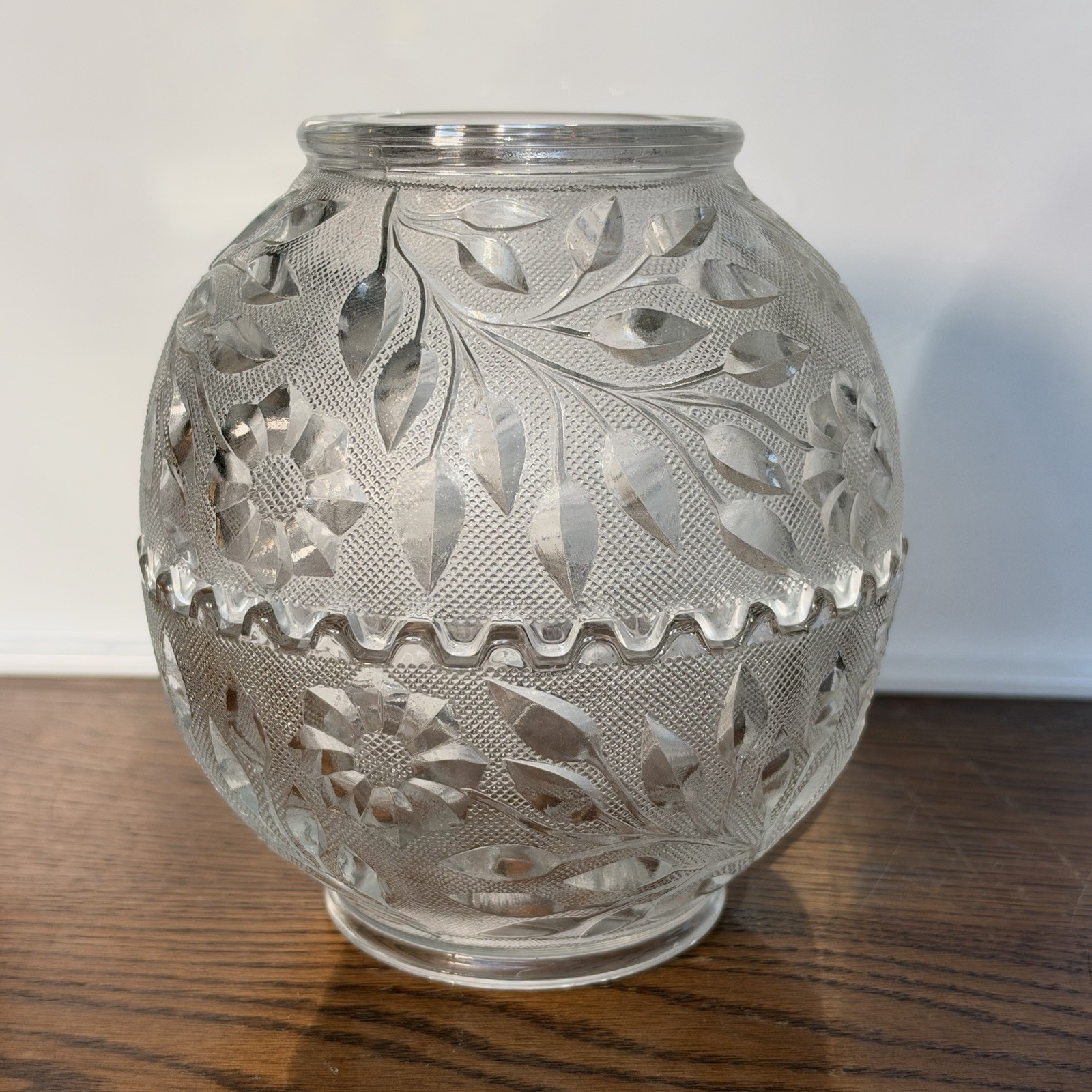 Vintage Westmoreland Clear Glass Fairy Lamp Floral Daisy Pattern 2 Piece 5.5\