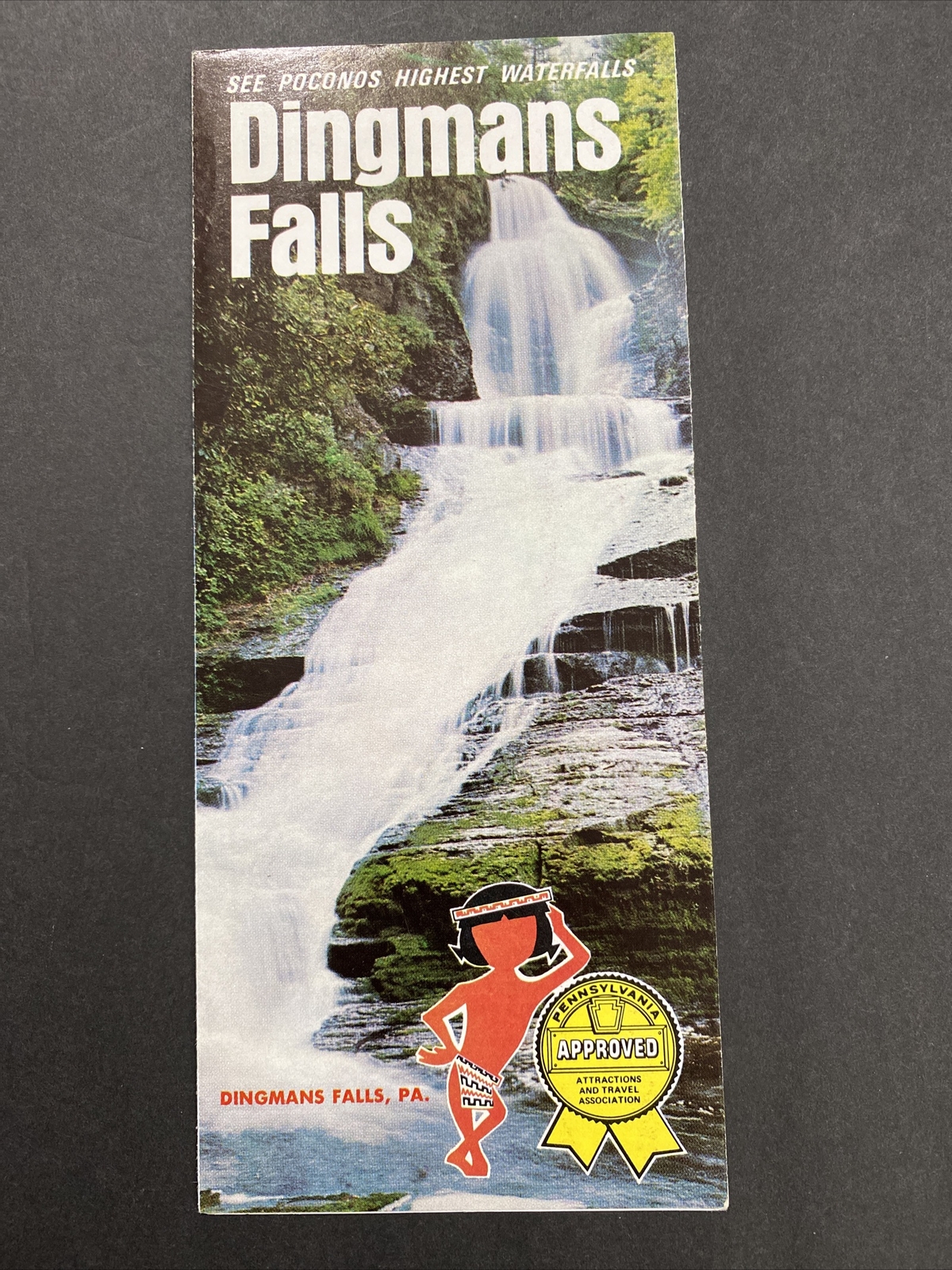 Vintage 1960\'s Poconos Dingsmans Falls, Pennsylvania Travel Souvenir Brochure