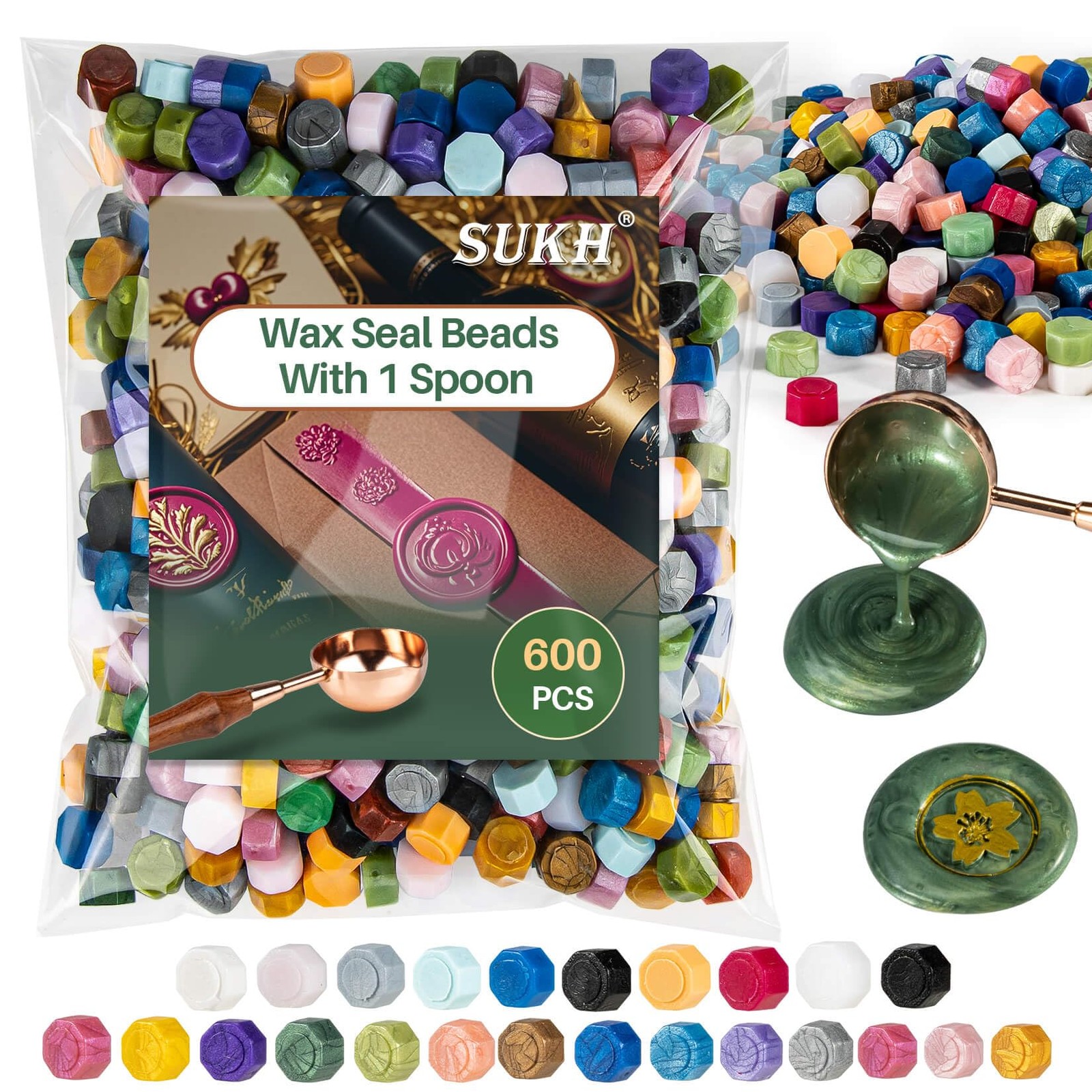 600PCS Wax Seal Beads - Sealing Wax Beads for Stamp Seals Letter Melts Kit NEW 600PCS Wax Seal Beads - Sealing Wax Beads for Stamp Seals Letter Melts Kit NEW