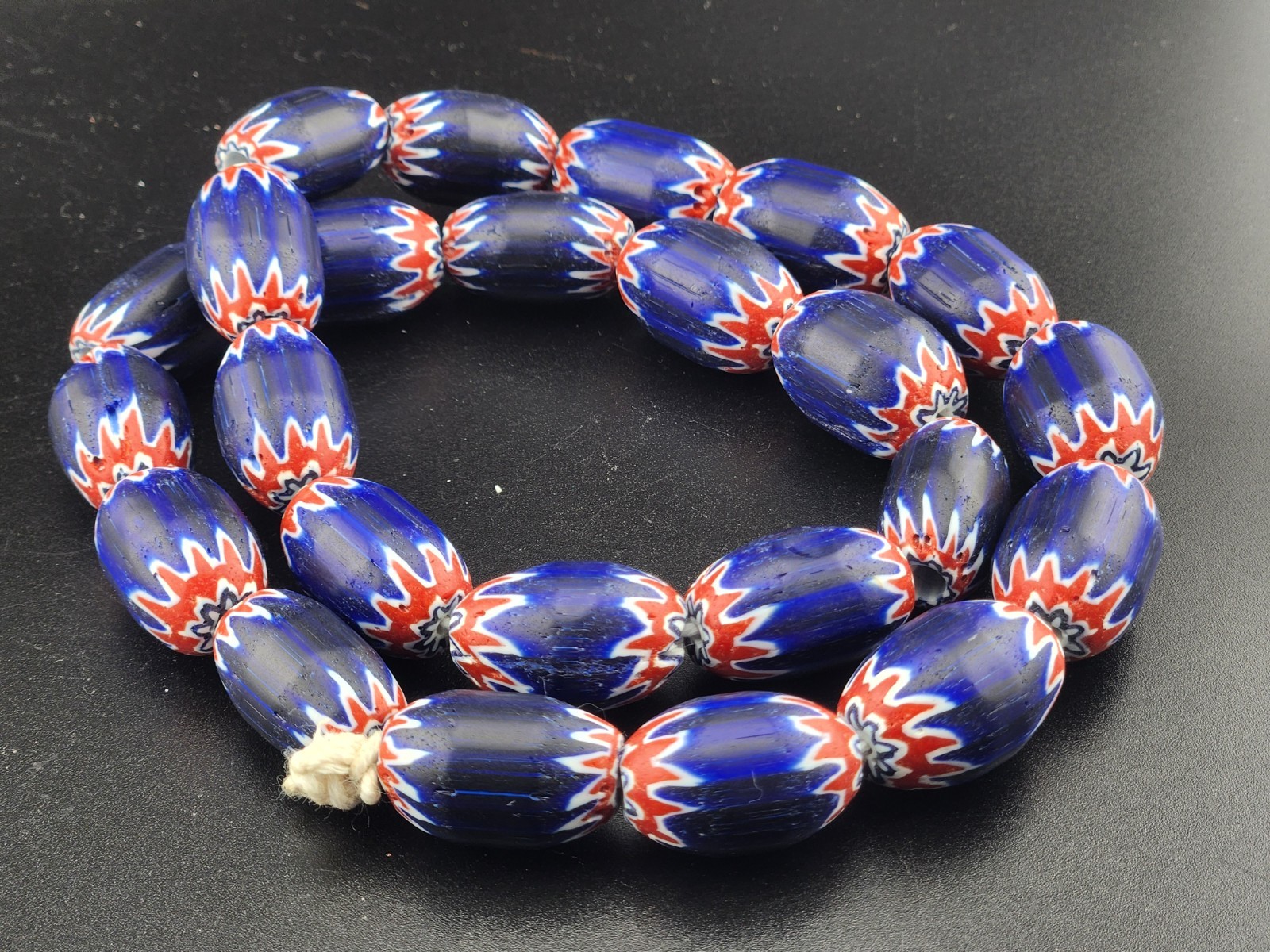 Vintage Venetian Style Chevron Beads 15mm Beautiful Strings
