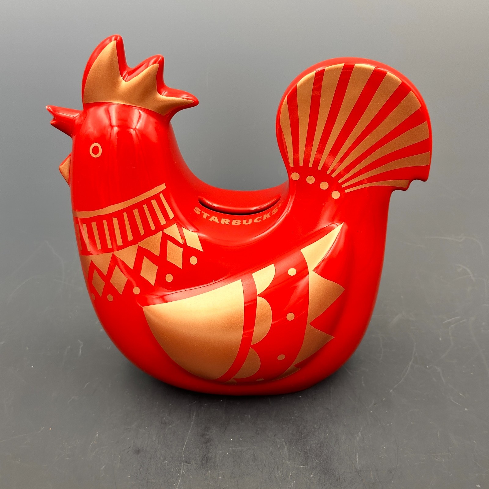 Starbucks Red Rooster Coin Bank 2016 (for 2017) Ceramic Chinese New Year Zodiac