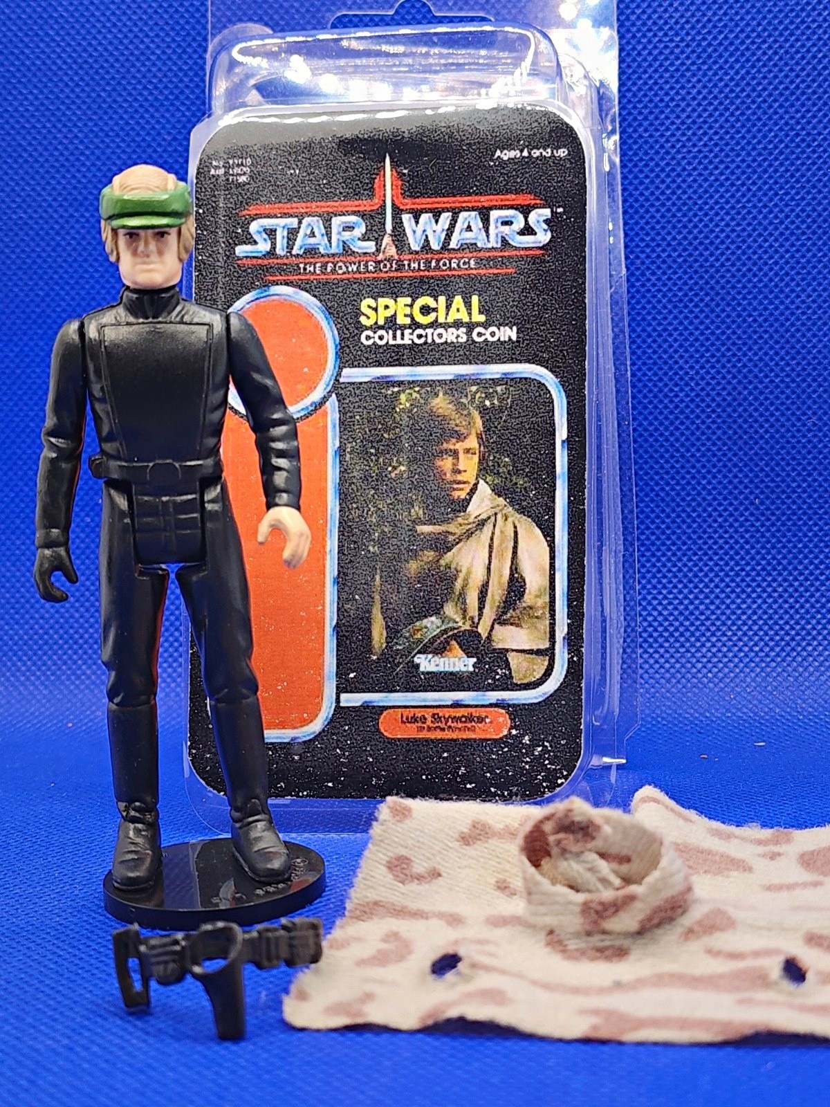 Kenner Star Wars POTF Luke Skywalker Battle Poncho Endor 1985 w/ Poncho & Belt
