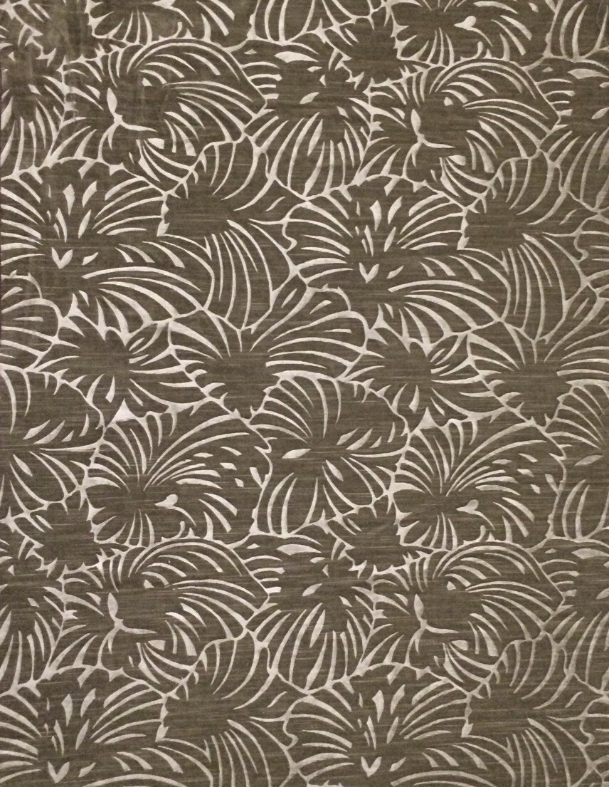 SCALAMANDRE Palm Leaves botanical cut velvet green two tones soft  new remnant