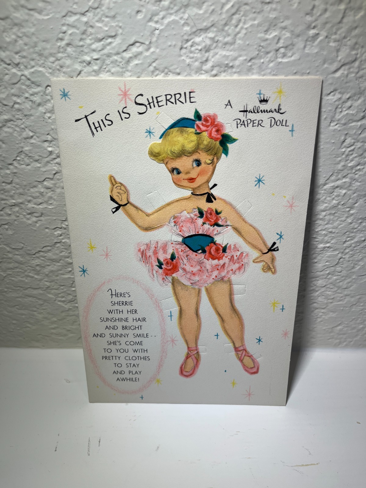 RARE Vtg Hallmark This Is Sherrie Paper Doll Card, 1950s,Uncut, Museum Quality RARE Vtg Hallmark This Is Sherrie Paper Doll Card, 1950s,Uncut, Museum Quality