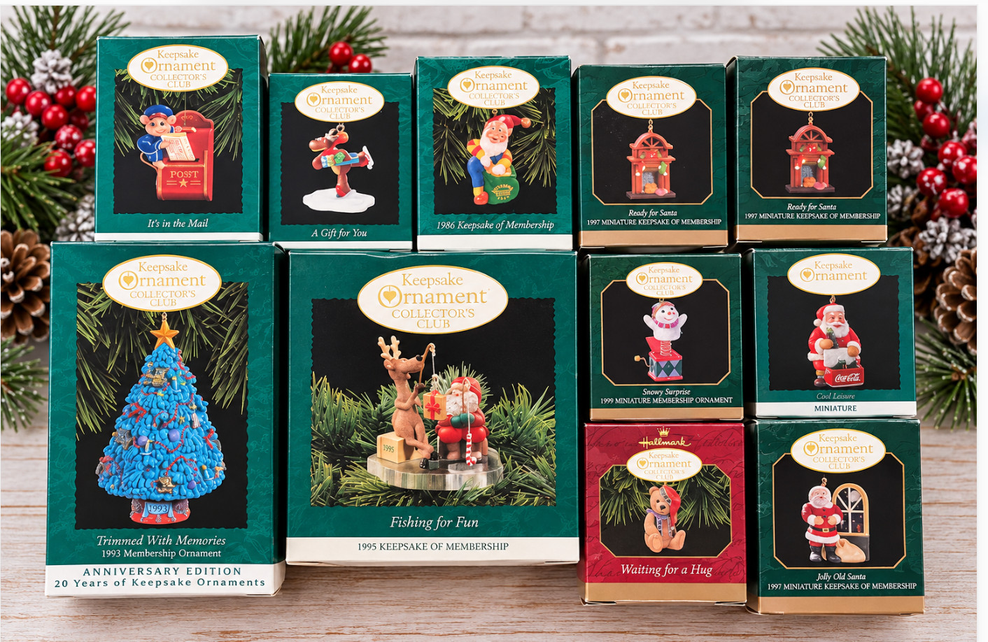 Vintage Hallmark Keepsake Collector's Club Christmas Ornaments Lot of 11 Boxed