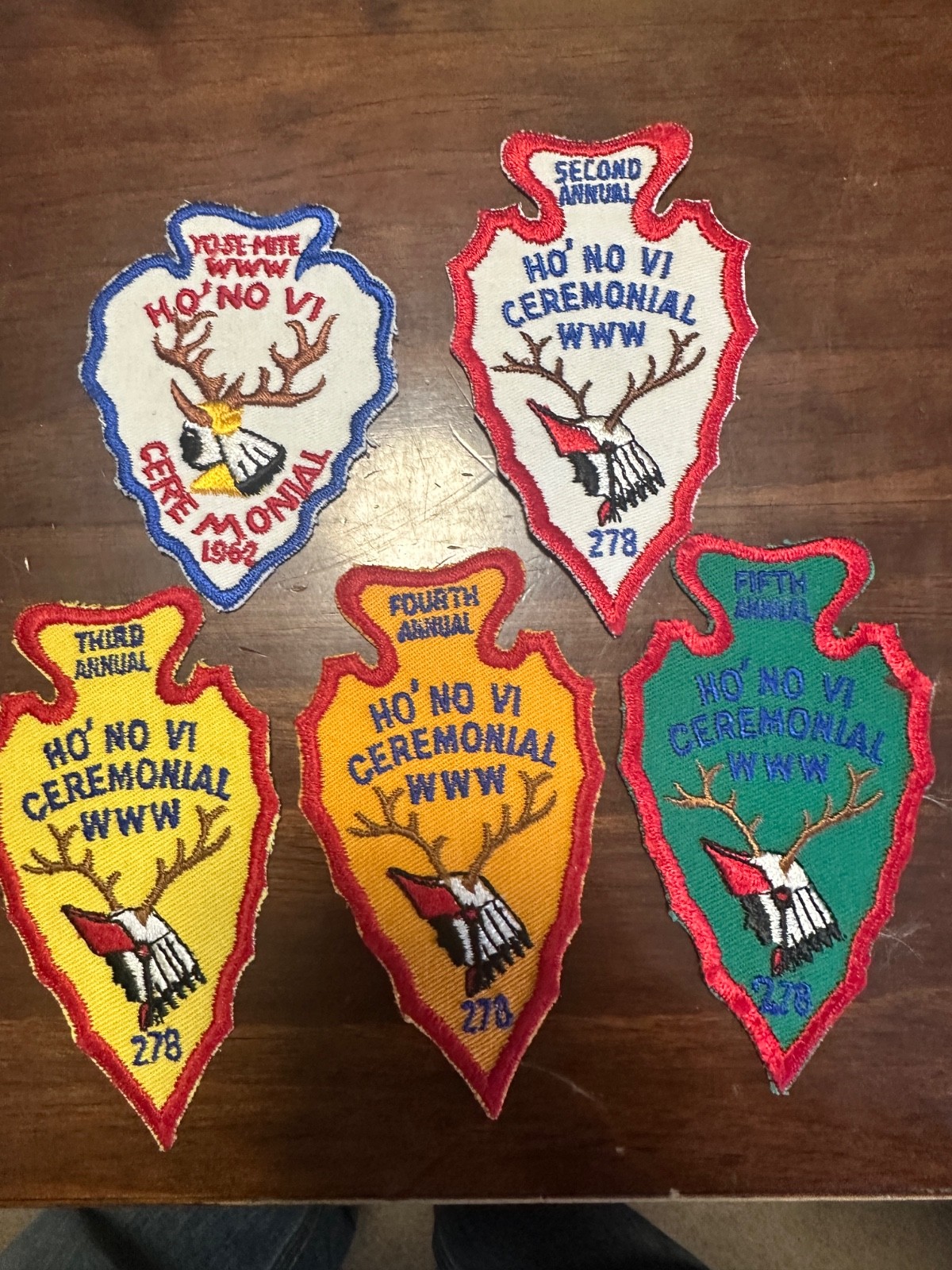 Lot of 5 OA Lodge 278 Yo-Se-Mite Ceremonial Activity Patches