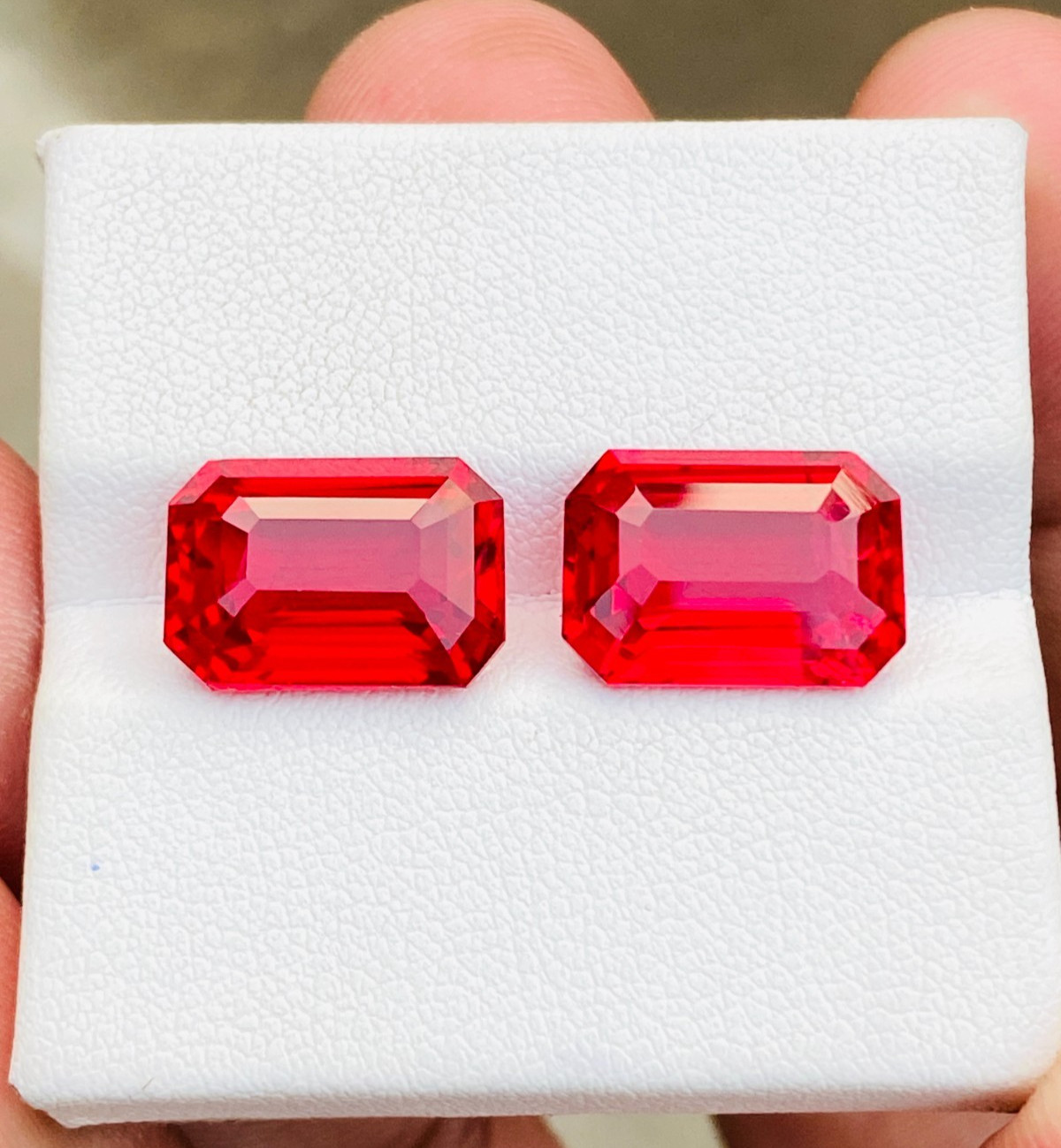 AAA Grade Lab Grown Ruby Emerald Cut 2x3 MM - 9x7 MM For Jewelry Setting .