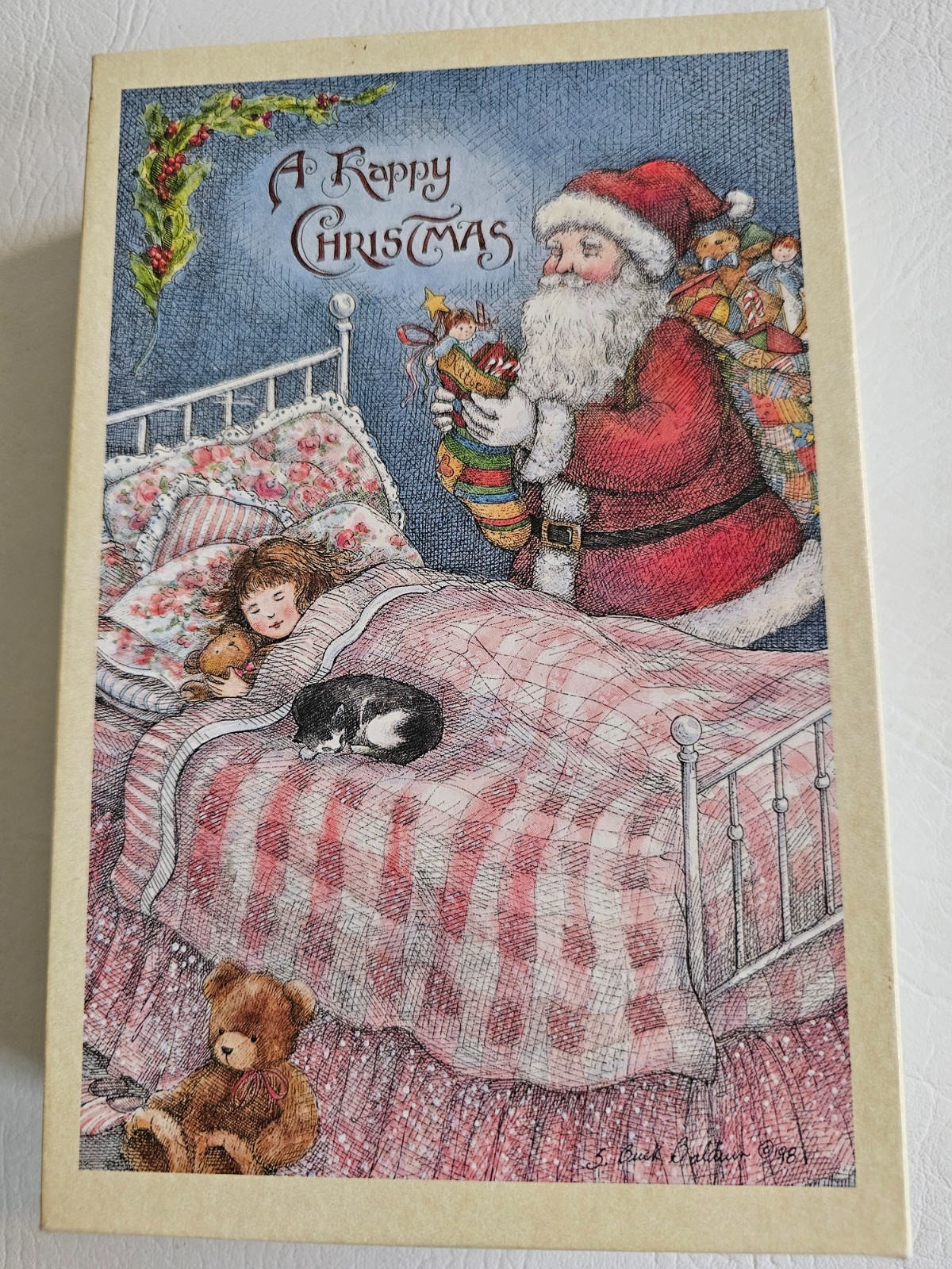 VTG 90s LANG SWEET DREAMS XMAS CARDS Sherri Buck Baldwin SET OF 17 Santa Cat Bed VTG 90s LANG SWEET DREAMS XMAS CARDS Sherri Buck Baldwin SET OF 17 Santa Cat Bed