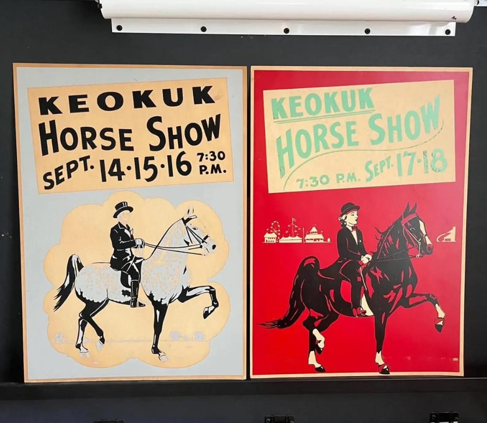 2 Vintage Keokuk Iowa Saddlebred Horse Show Posters From 1940\'s | 14\