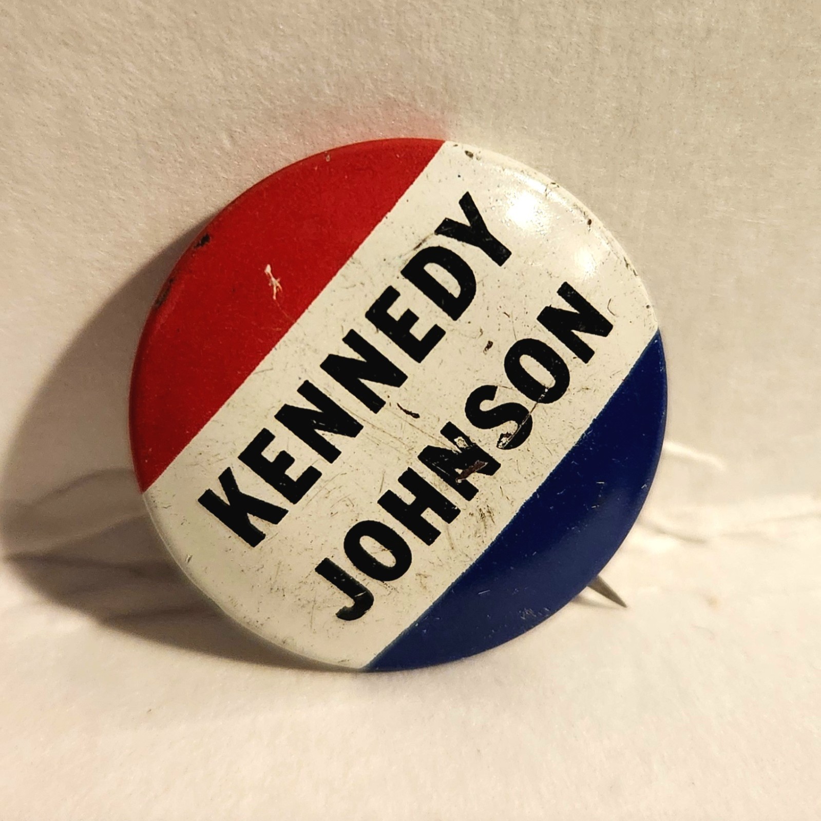 Vintage 1960 JFK Kennedy LBJ Johnson Presidential Campaign Pinback Button