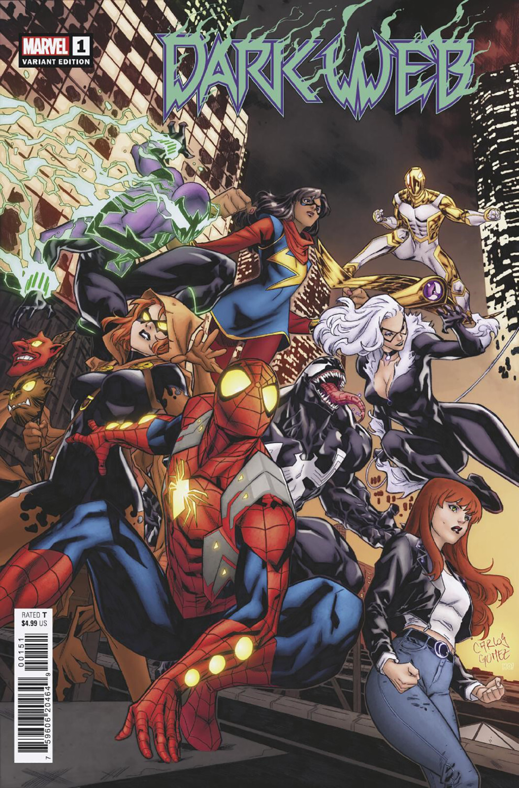 DARK WEB #1 (GOMEZ VARIANT) COMIC BOOK ~ Marvel Comics Spider-Man