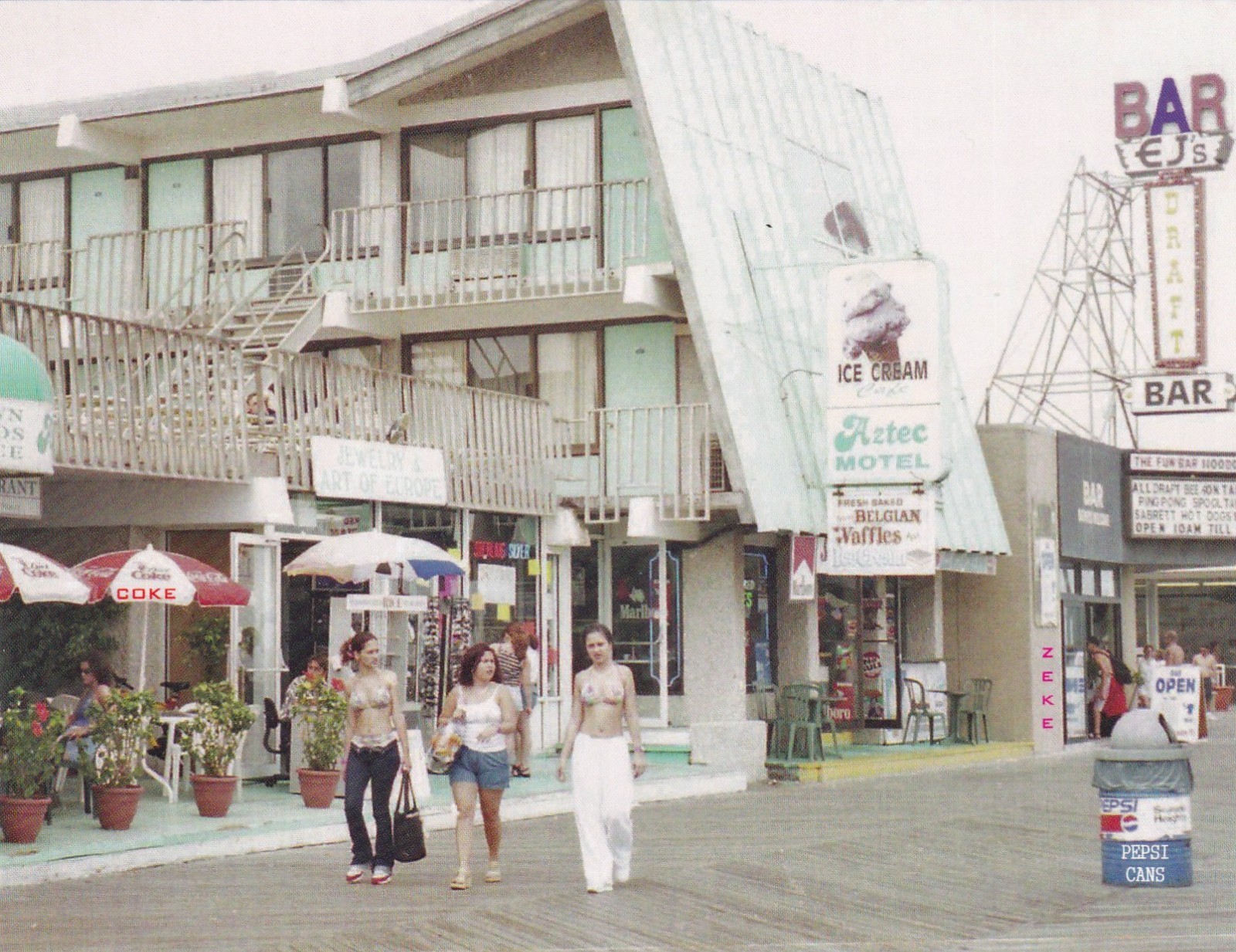Aztec Motel Girls on the Boardwalk Seaside Heights New Jersey Postcard 2000