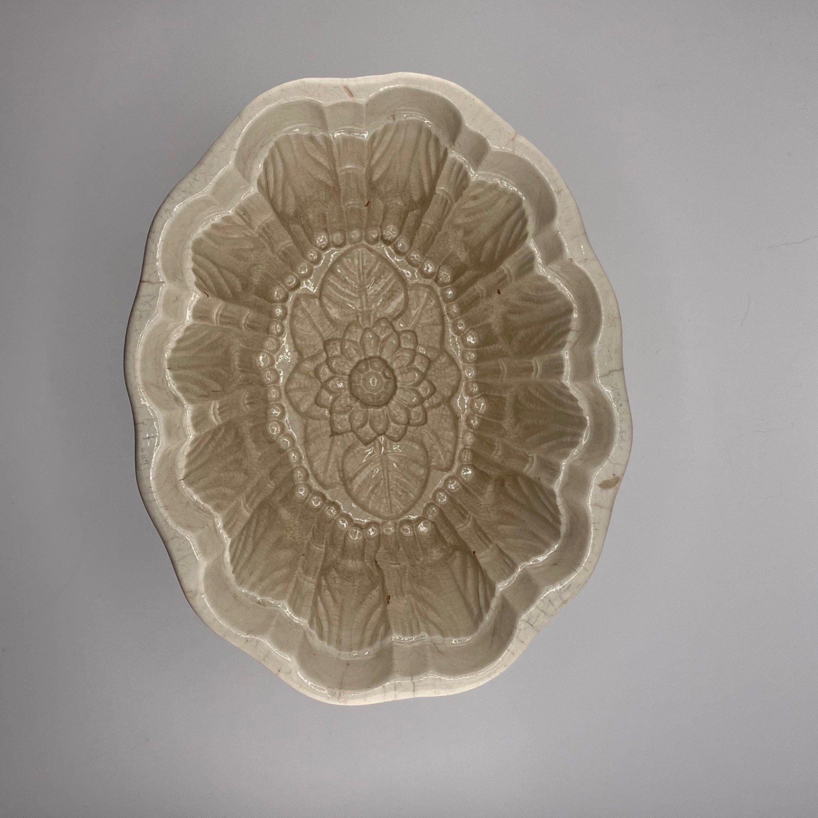 Antique Early Victorian English Ironstone Jelly/Pudding Mold Mould Marked 7 139