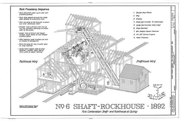 Photo:Hancock Michigan Quincy Mining Co No 6 Shaft Rockhouse 1892