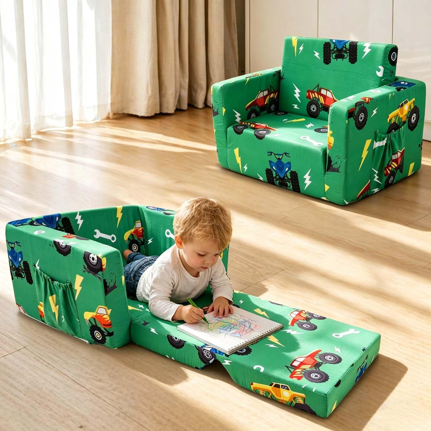 Kids Couch, 2-In-1 Kids Fold Out Couch Kids Couch, 2-In-1 Kids Fold Out Couch
