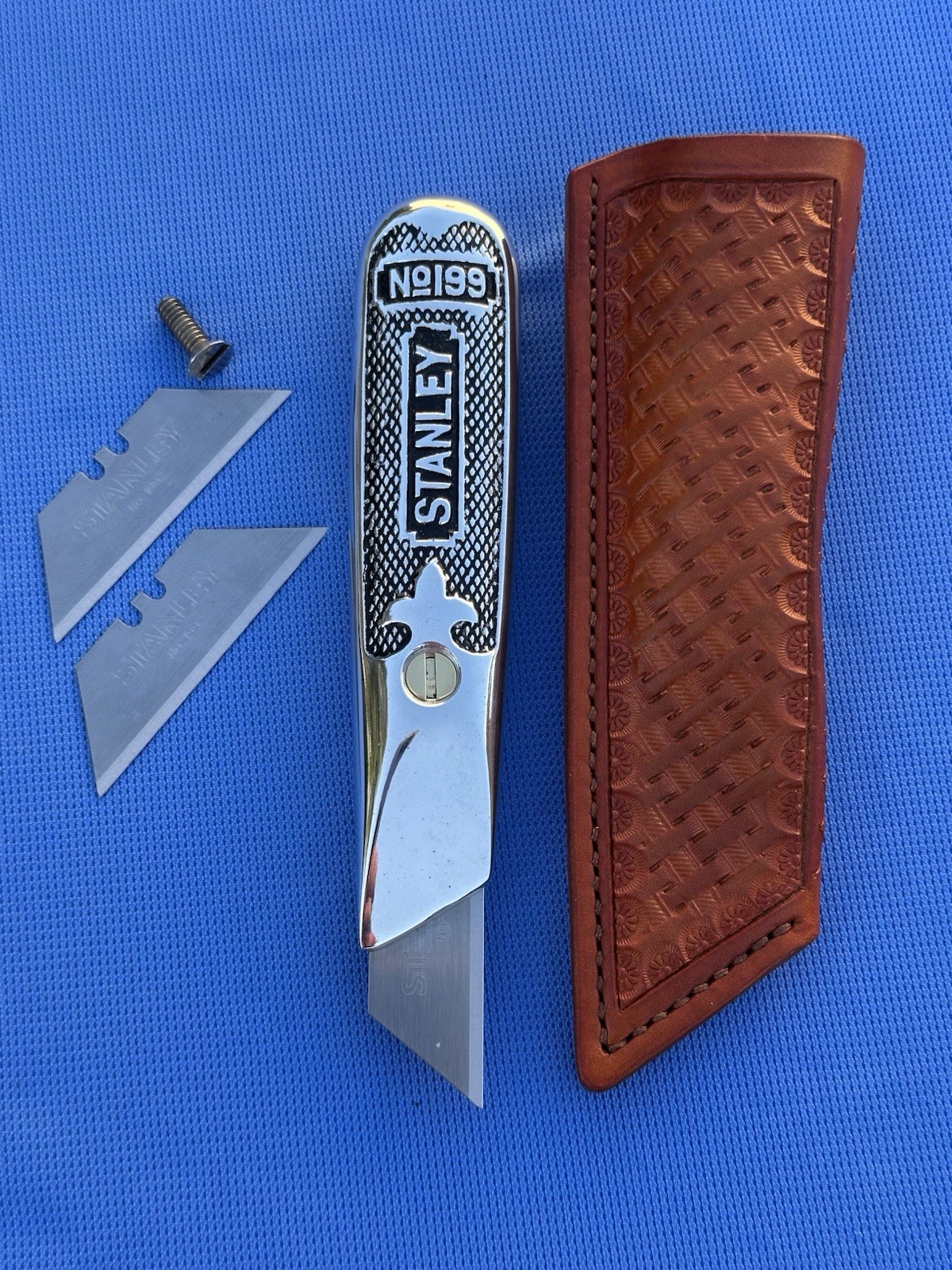 Stanley No. 199 Vintage Razor Utility Craft Knife Restored With Leather Sheath Stanley No. 199 Vintage Razor Utility Craft Knife Restored With Leather Sheath