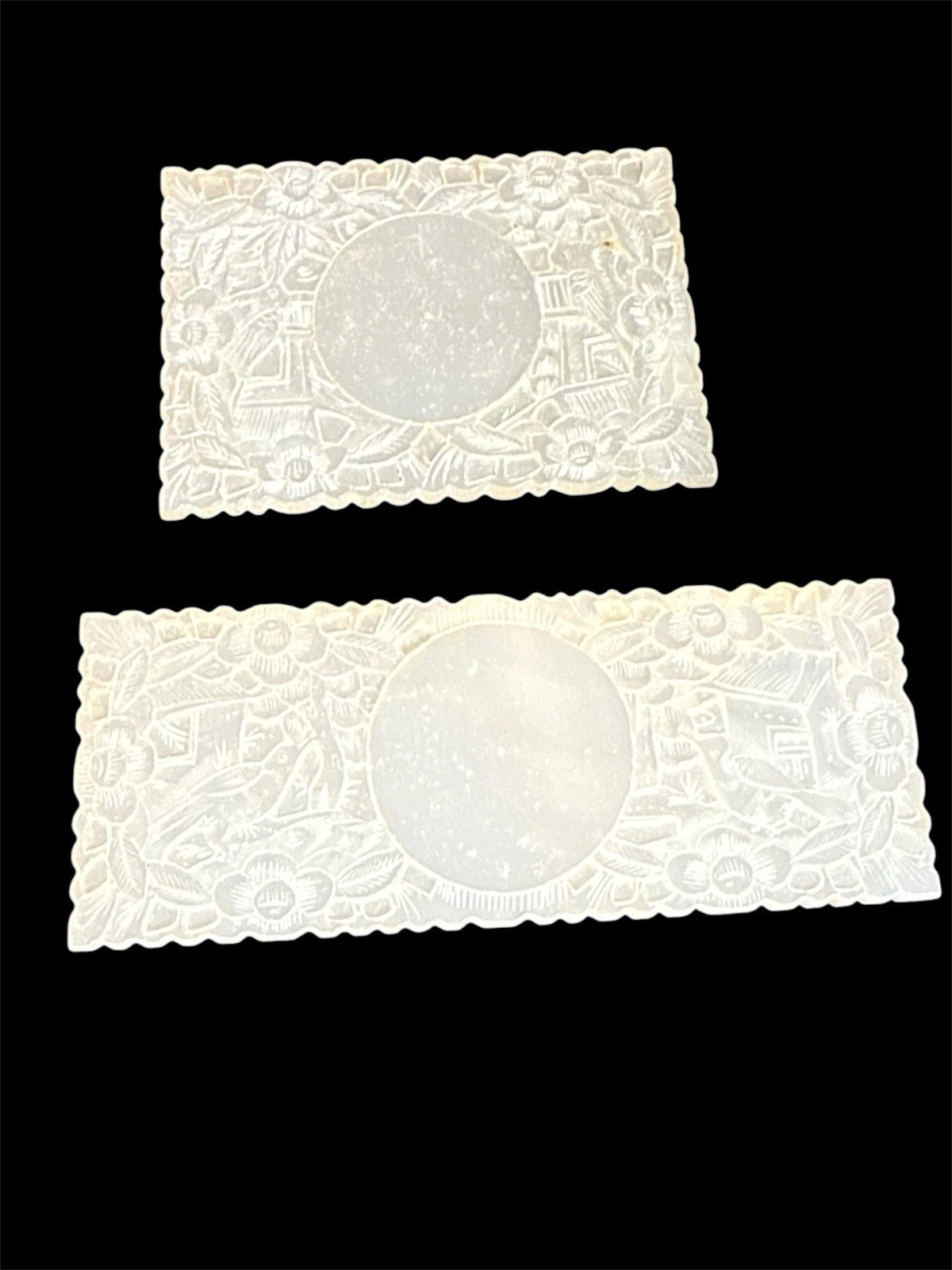 Antique 2 Chinese Export Mother of Pearl Gaming Counter Tokens Antique 2 Chinese Export Mother of Pearl Gaming Counter Tokens