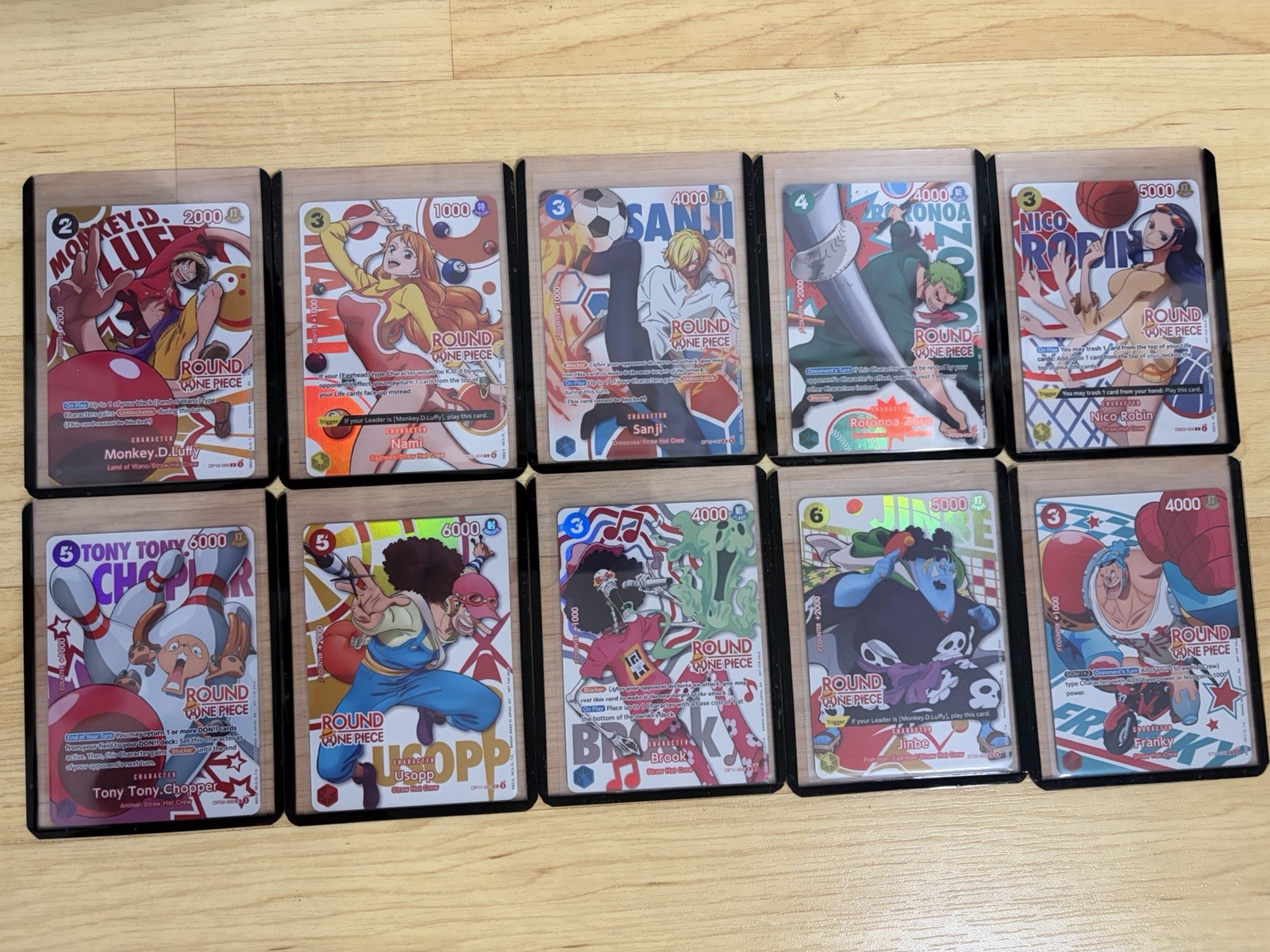 Round 1 One Piece Complete Promo Card Full Set of 10 English NM + Toploader