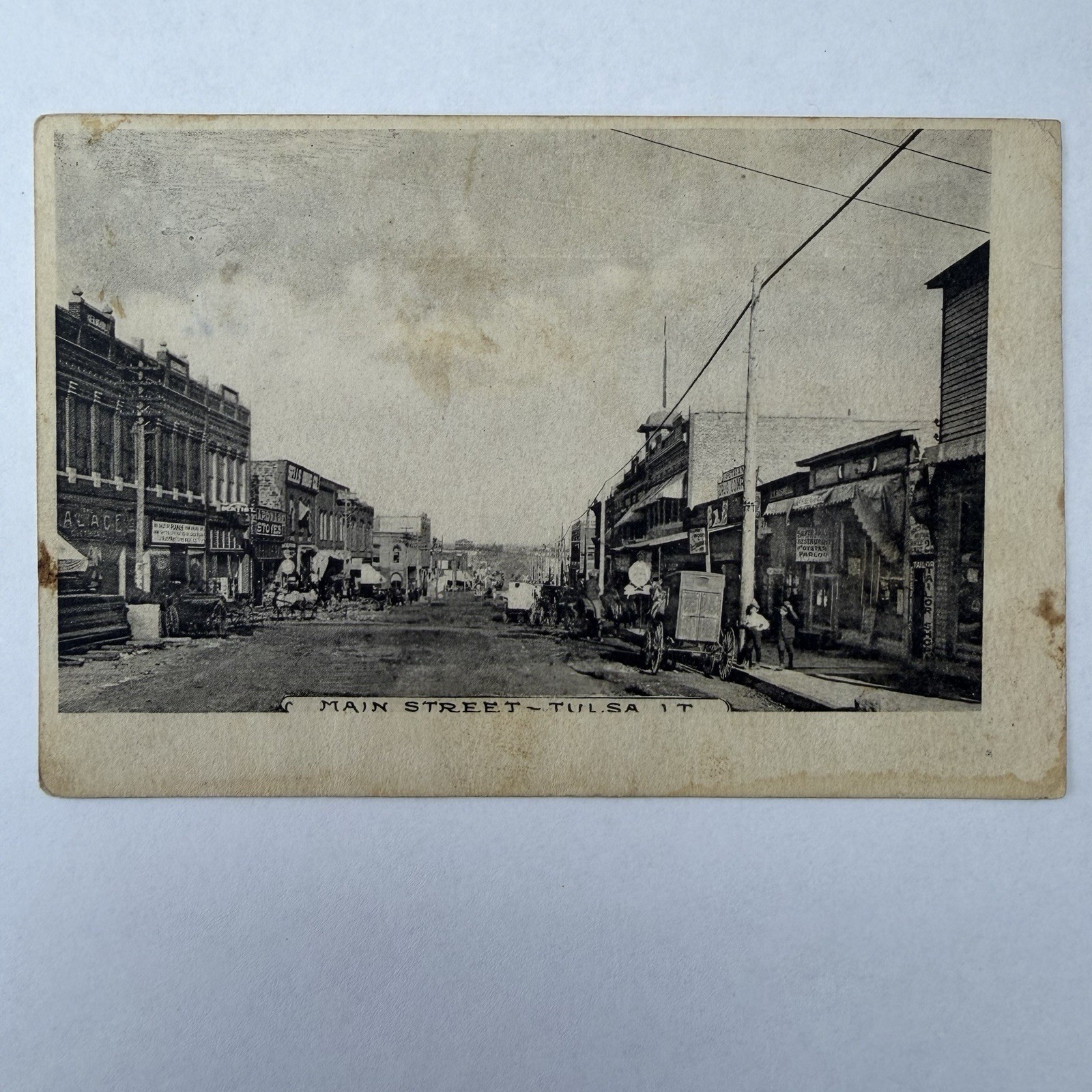 Antique Tulsa IT Indian Territory Main Street Postcard Pre-Statehood Oklahoma