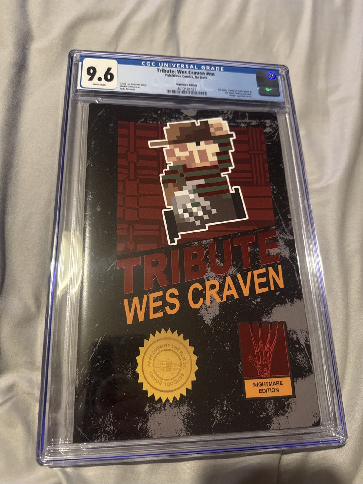 Tribute: Wes Craven CGC 9.6 8 Bit Freddy Krueger Super Mario Homage Spot Foil Tribute: Wes Craven CGC 9.6 8 Bit Freddy Krueger Super Mario Homage Spot Foil