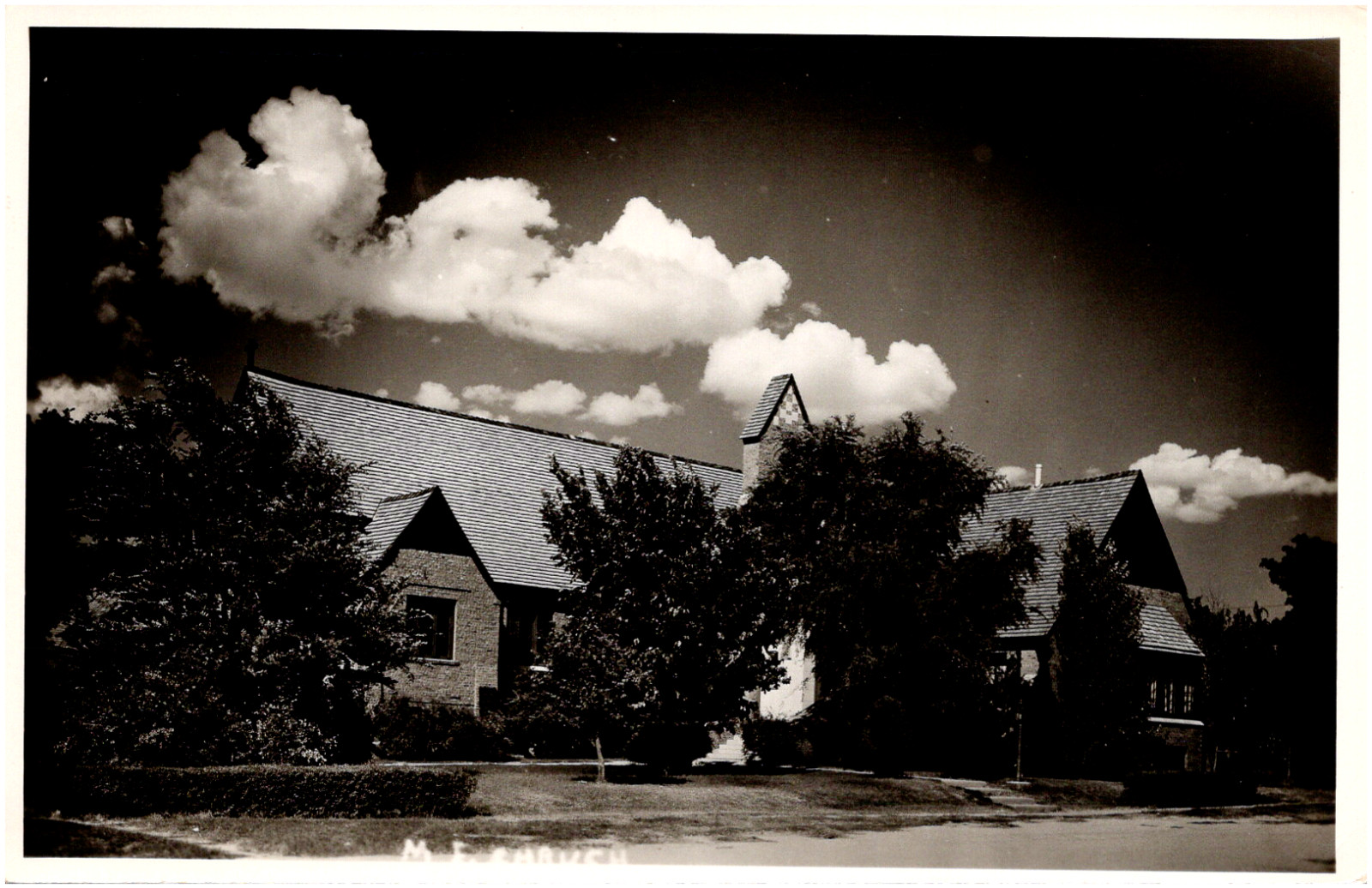 Methodist Episcopal Church in Coldwater Kansas KS 1940s RPPC Postcard Photo
