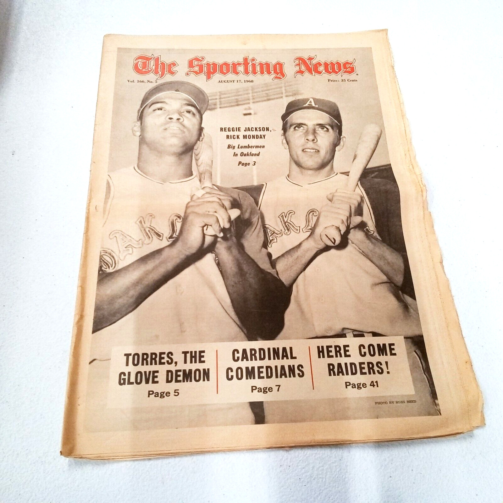 The Sporting News Newspaper Aug. 17 1968 Reggie Jackson Rick Monday Oakland A\'s