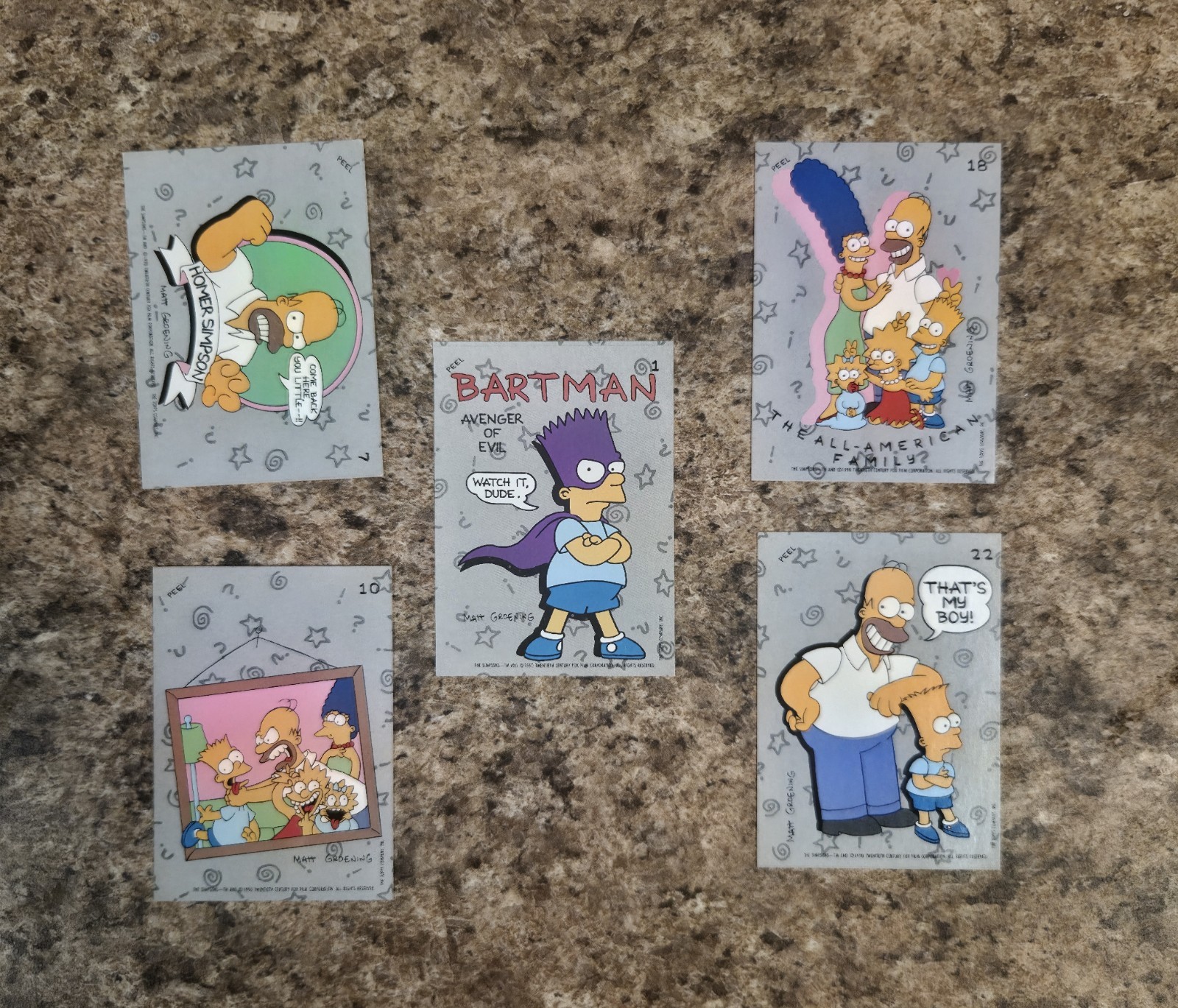 1990 Topps The Simpsons Bartman #1 Avenger Of Evil Sticker Rookie & More