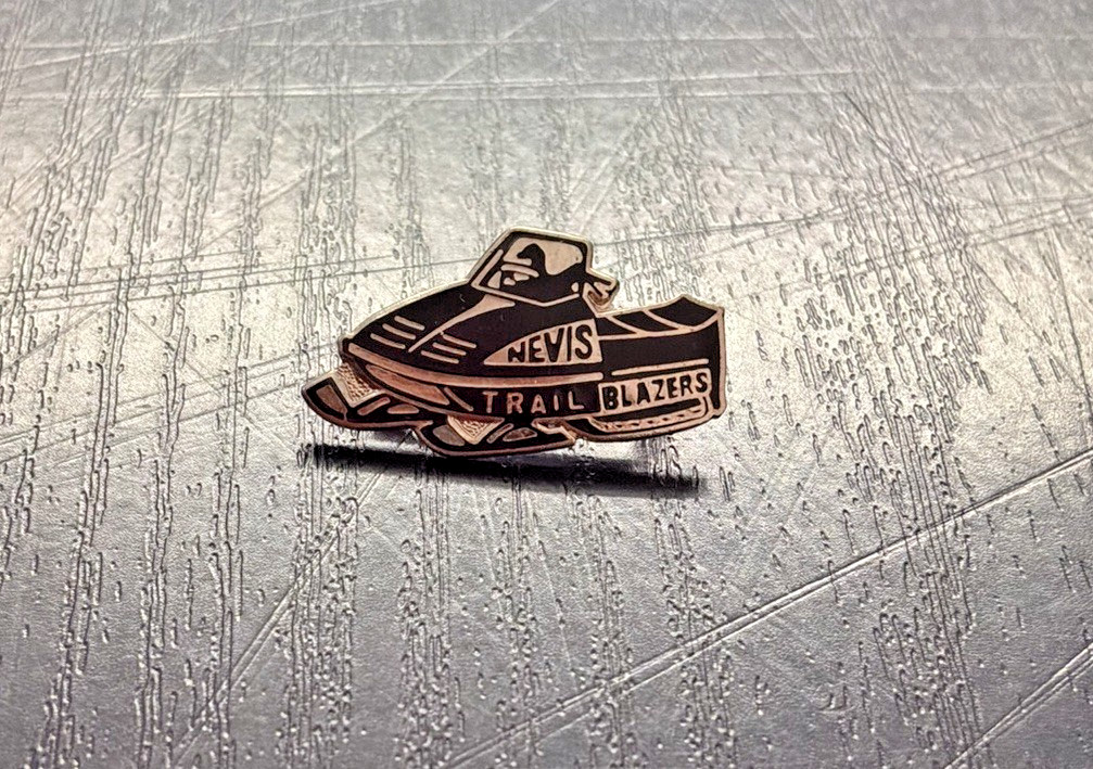 Vintage Nevis Trailblazers Snowmobile Club Minnesota Lapel Hat Pin MN 1980s