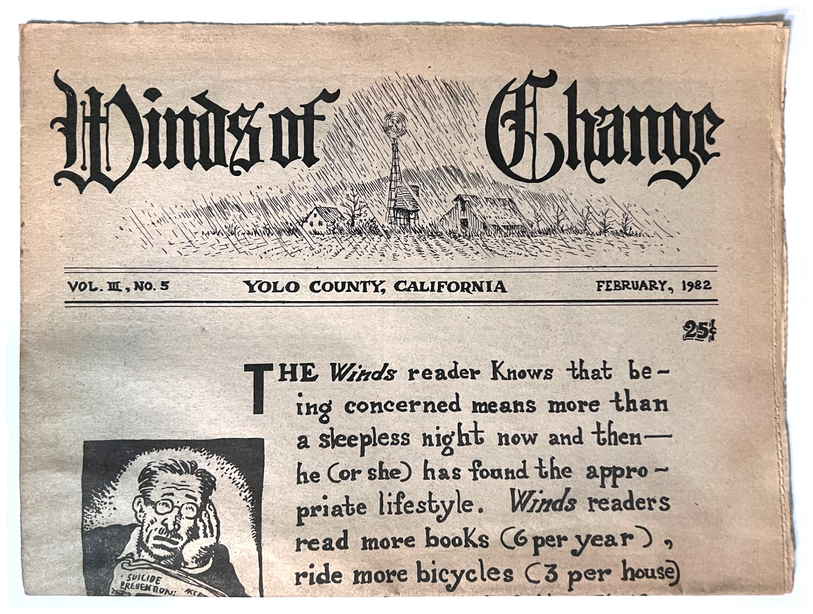 Winds of Change Vol. III, #5 Yolo County 1982 VF Scarce Robert Crumb Underground