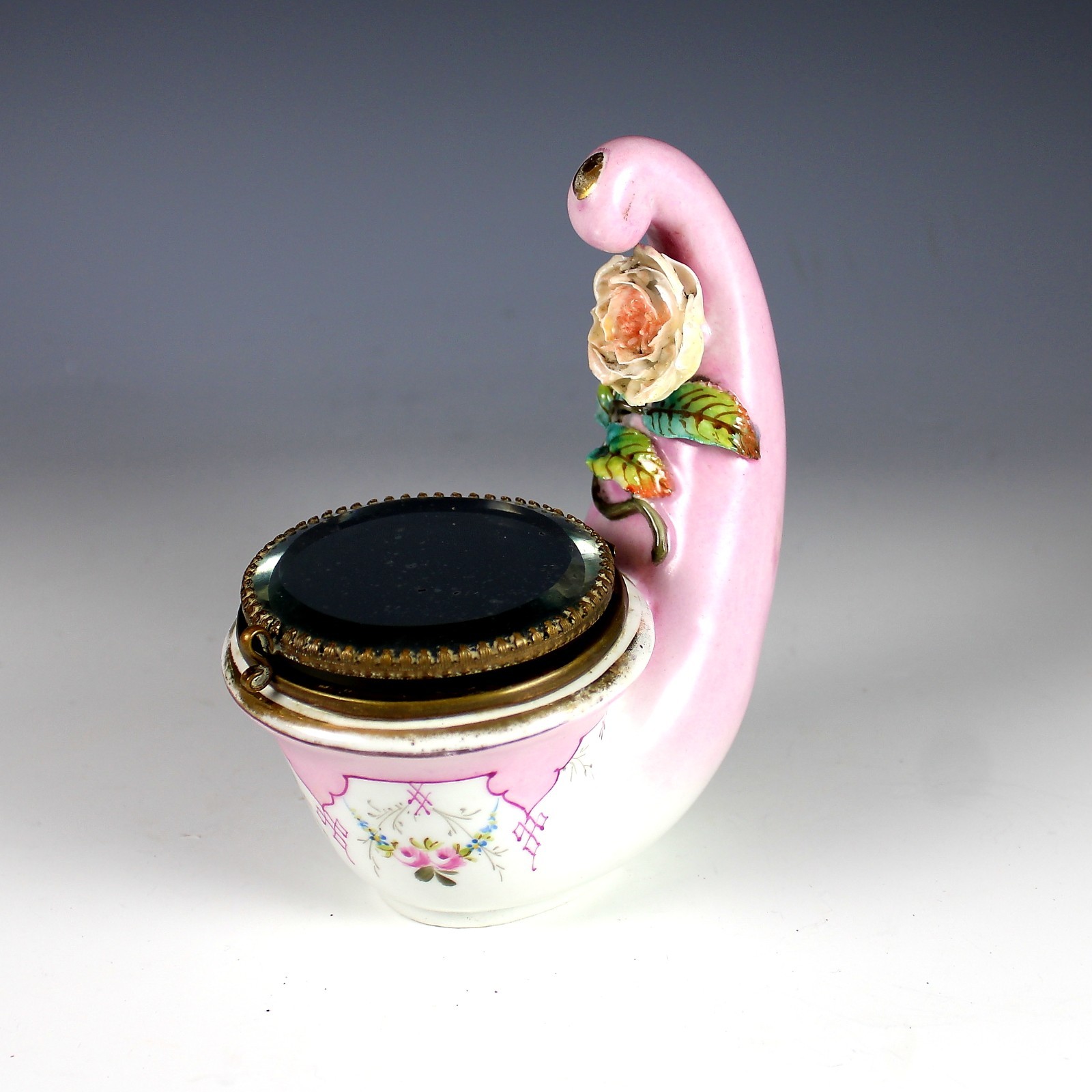 Antique Continental / French ? Porcelain Hinged Trinket / Seals Box Antique Continental / French ? Porcelain Hinged Trinket / Seals Box