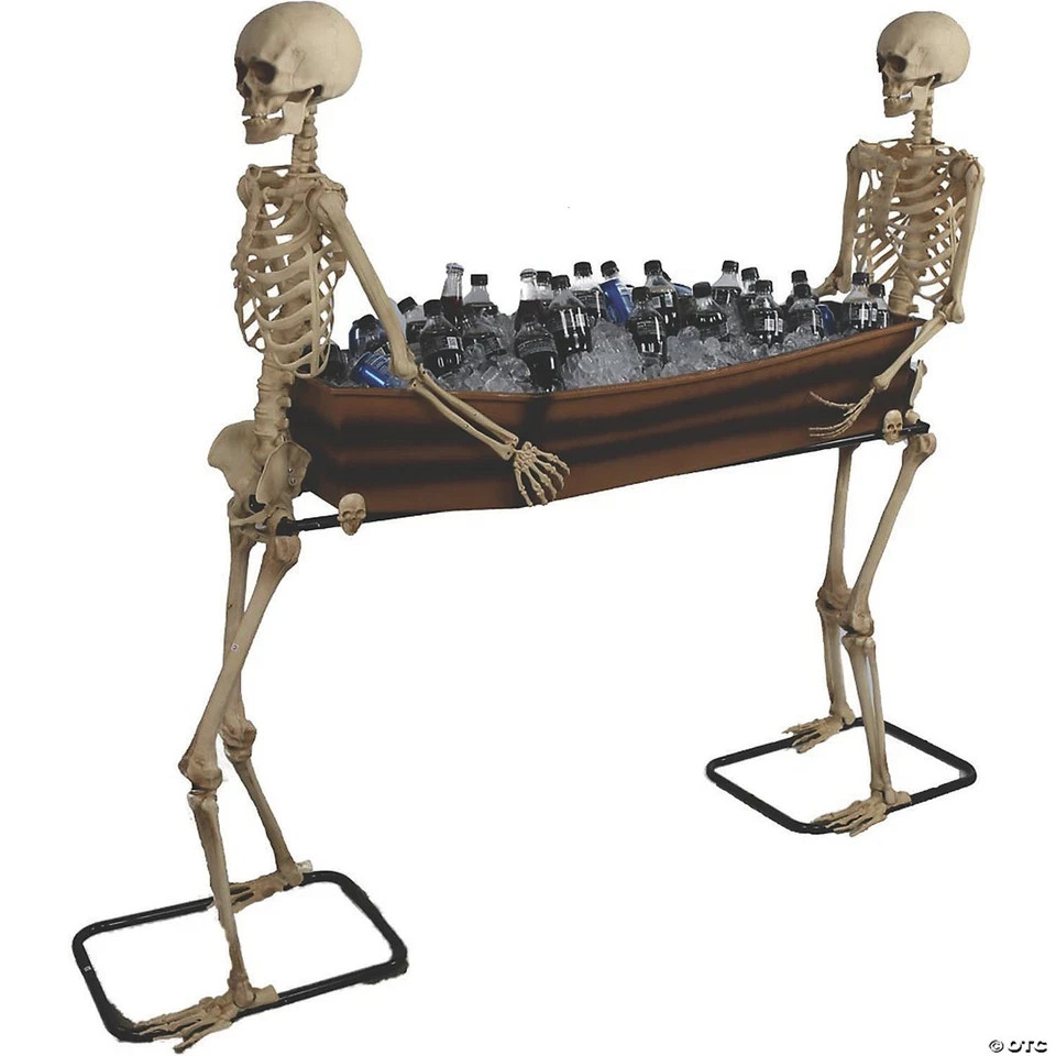 2 Poseable Skeletons Carrying Coffin Halloween Decoration Prop Haunted House New 2 Poseable Skeletons Carrying Coffin Halloween Decoration Prop Haunted House New