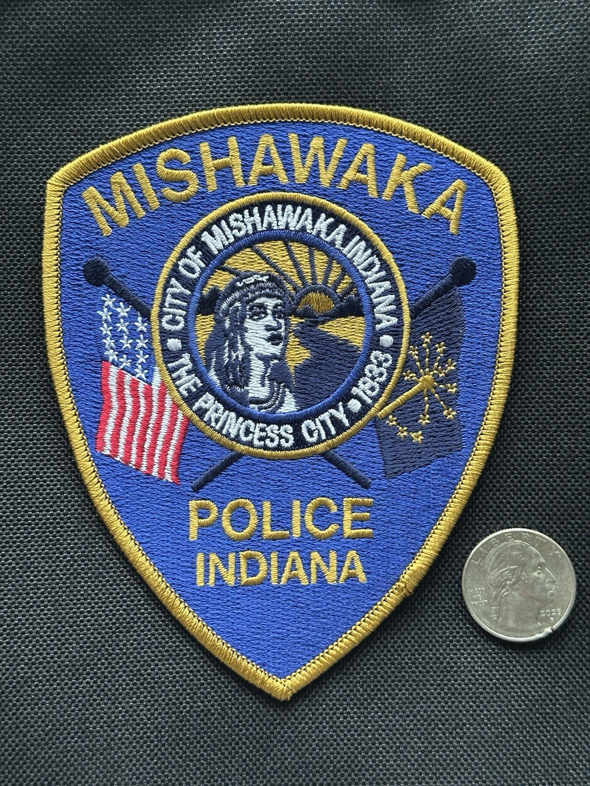 RARE Mishawaka Indiana The Princess City Police Patch - New Style & Condition