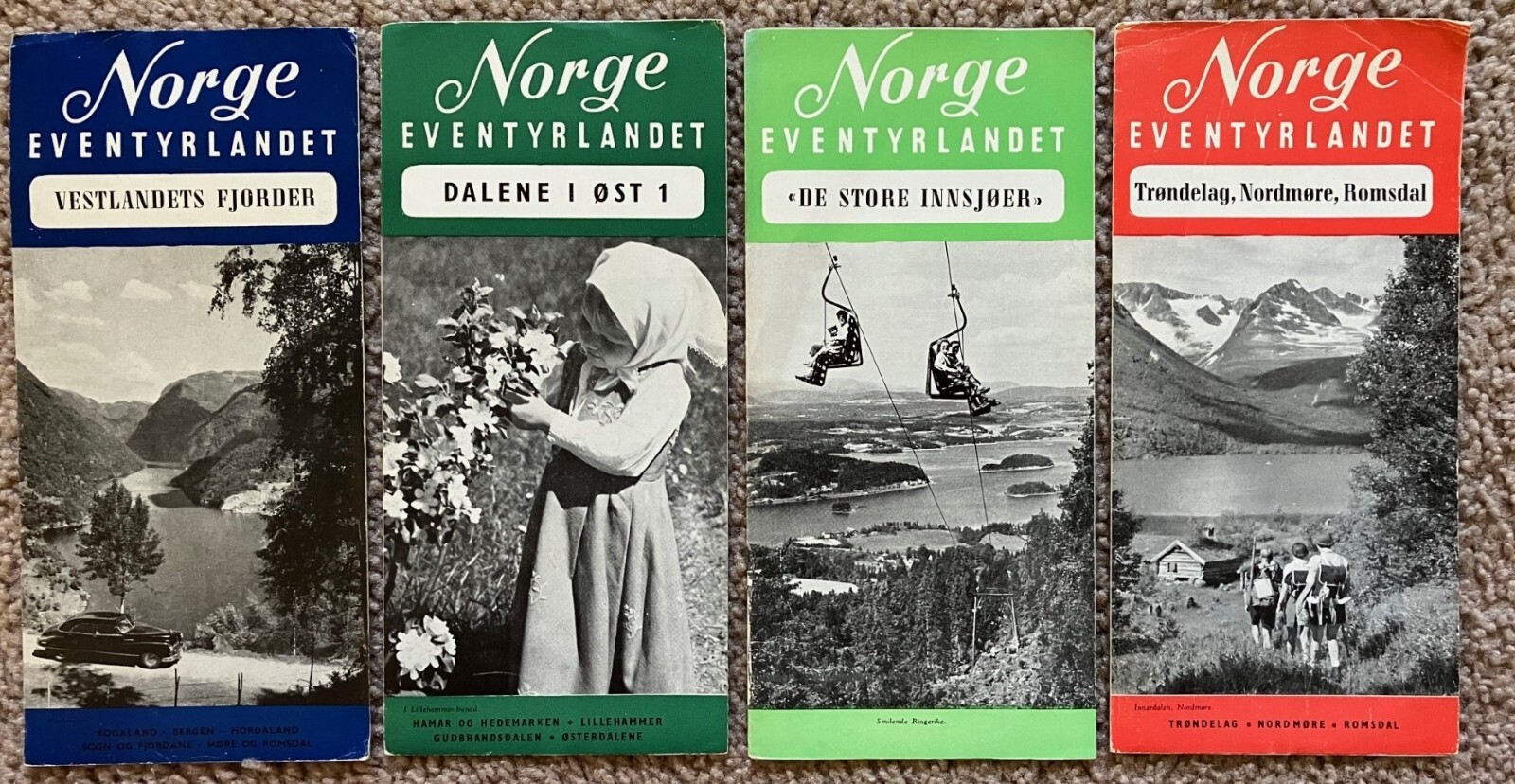 Vtg 1950\'s Norway Norge Travel Guides Vaca Brochure Lot of 4 Paper Ephemera