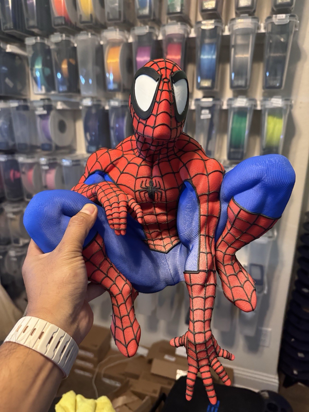 Spider-man wall art decor-Darker blue- 12x12