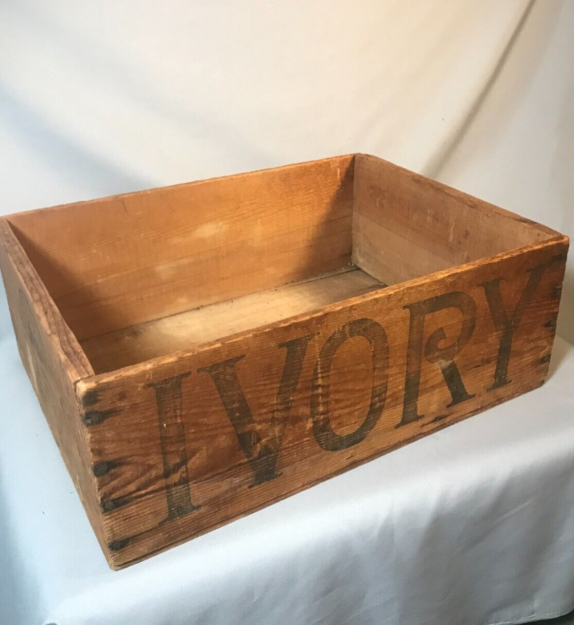 Large Antique Wooden Ivory Soap Box