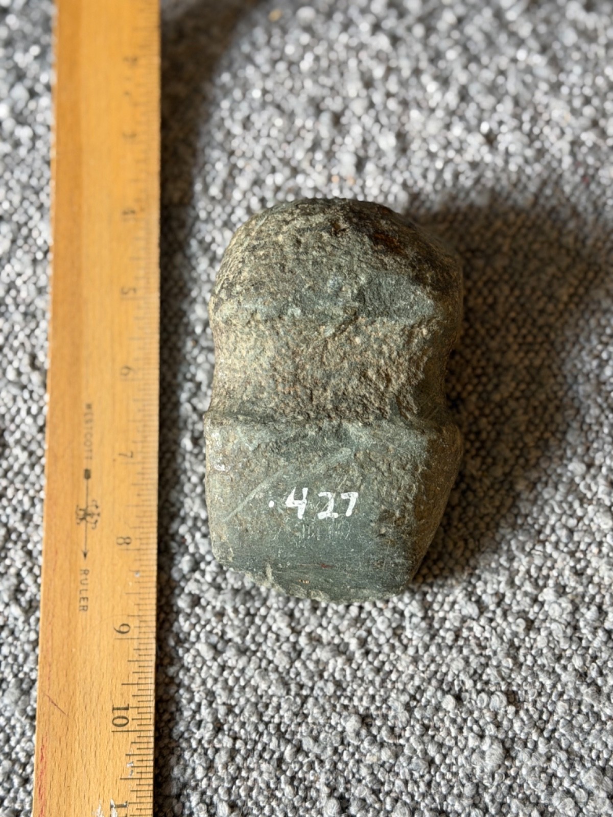 Authentic Ancient Southwest 3/4 Grooved Stone Axe Head Great Condition Authentic Ancient Southwest 3/4 Grooved Stone Axe Head Great Condition