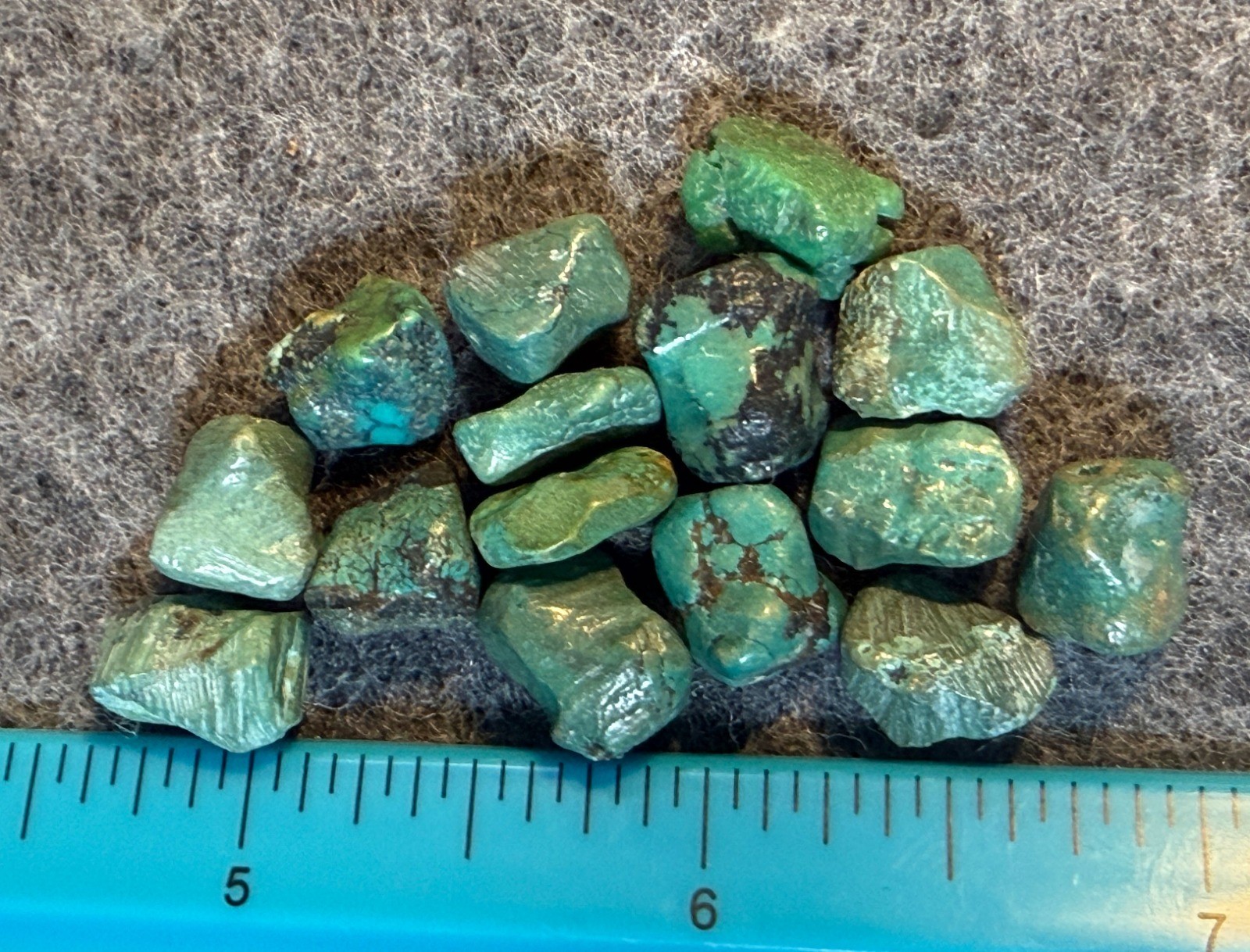 15 Turquoise Nugget Indian Trade Beads Navajo Indians 1800\'s 15 Turquoise Nugget Indian Trade Beads Navajo Indians 1800\'s