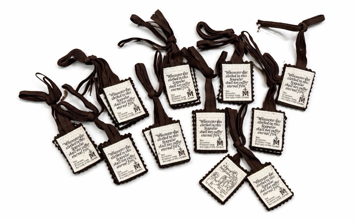 Brown Scapular, 10 Pack Bulk Scapulars Catholic Mary Our Lady Mount Carmel