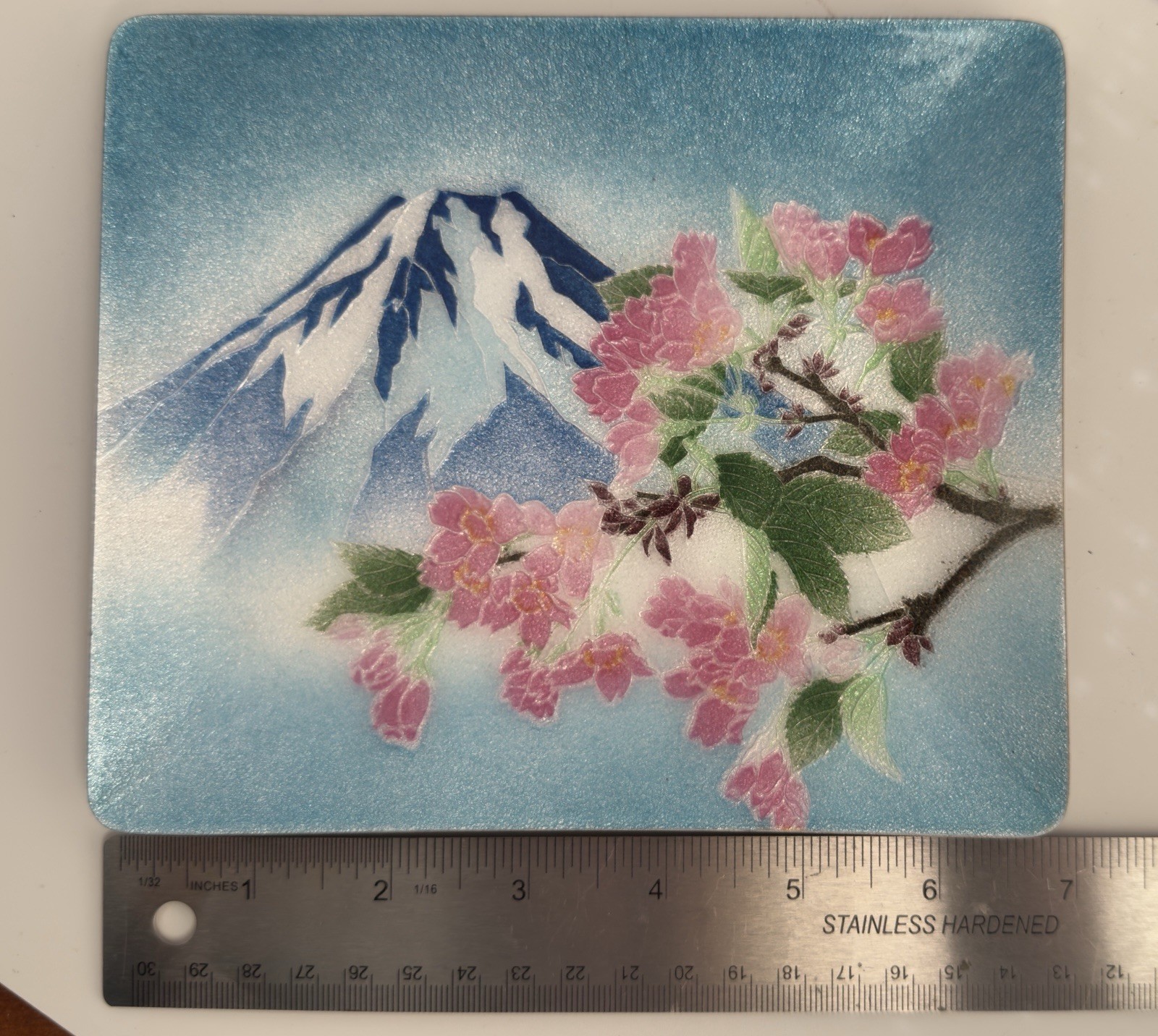 Vintage Japanese Shippo Cloisonne Enamel Tray Mt Fuji Pink Blossoms Vintage Japanese Shippo Cloisonne Enamel Tray Mt Fuji Pink Blossoms