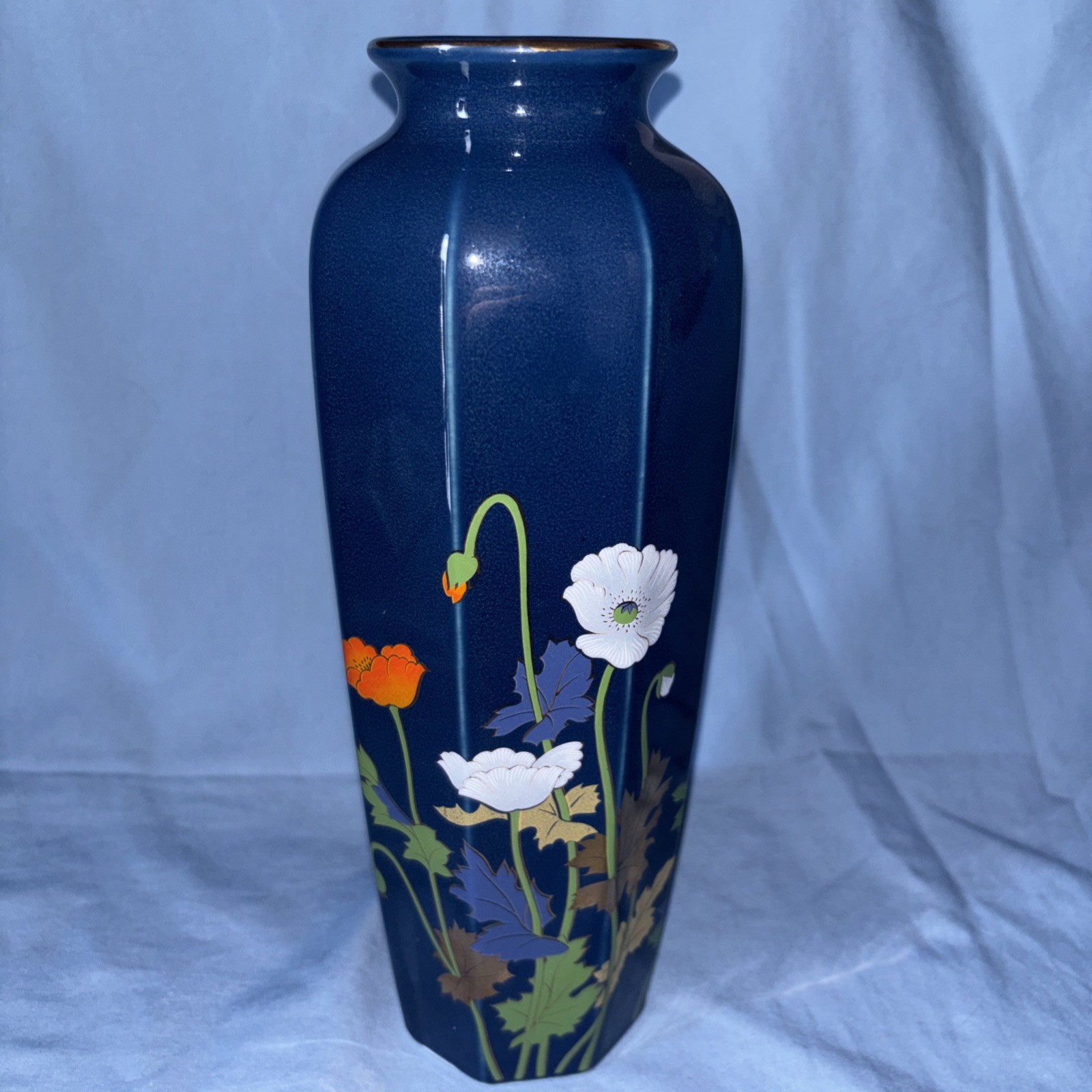 Vintage Yamaji Vase Cobalt Blue 11\