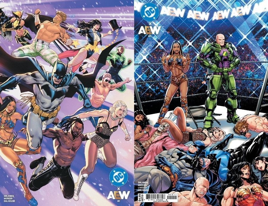 DC x AEW #1 Cover A Lucas Meyer Wraparound #2 DC x AEW Cover A Serg Acuna Set
