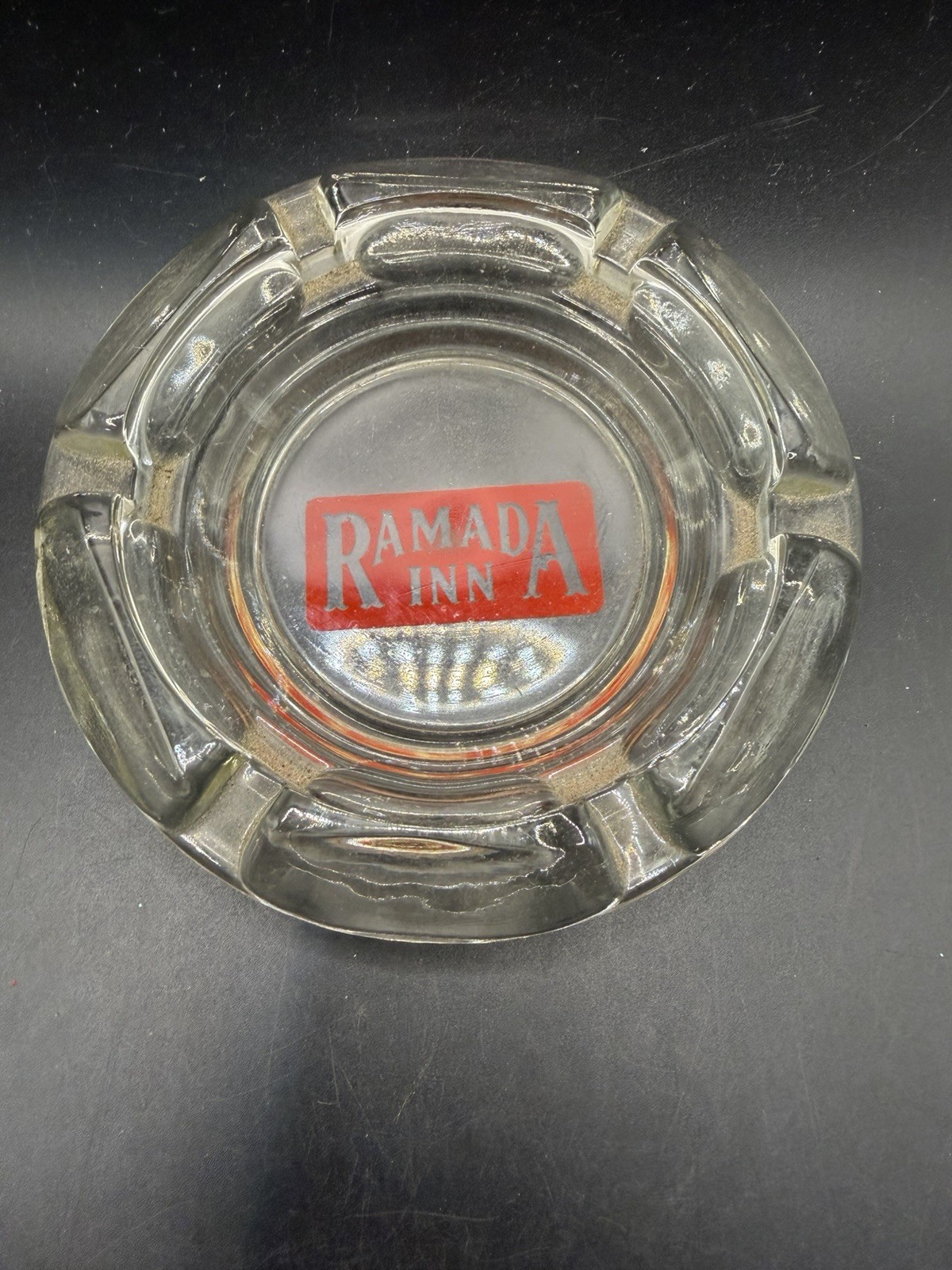 Vintage Ramada Inn Glass Ashtray Hotel/Motel, Cigarette 4.25
