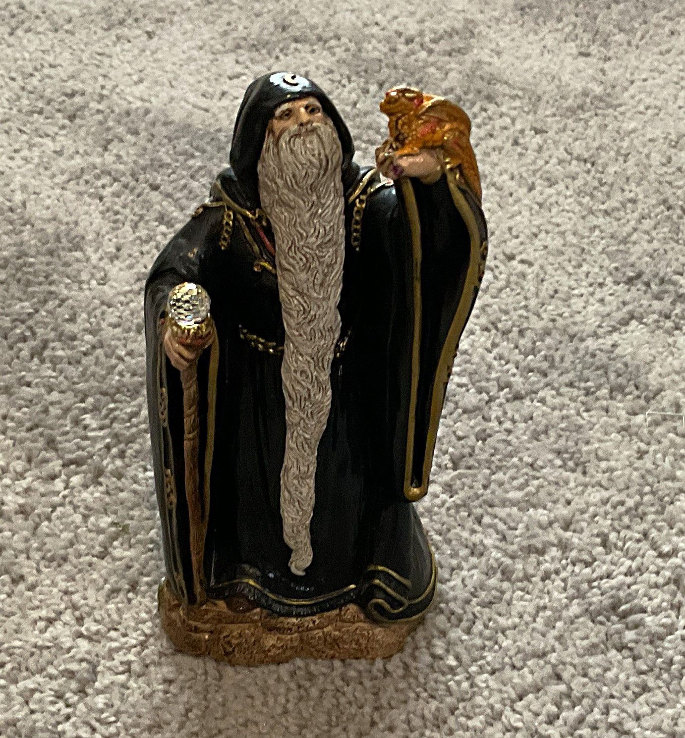 Vintage 1986 Windstone Editions Fantasy Wizard Figurine Statue with Dragon