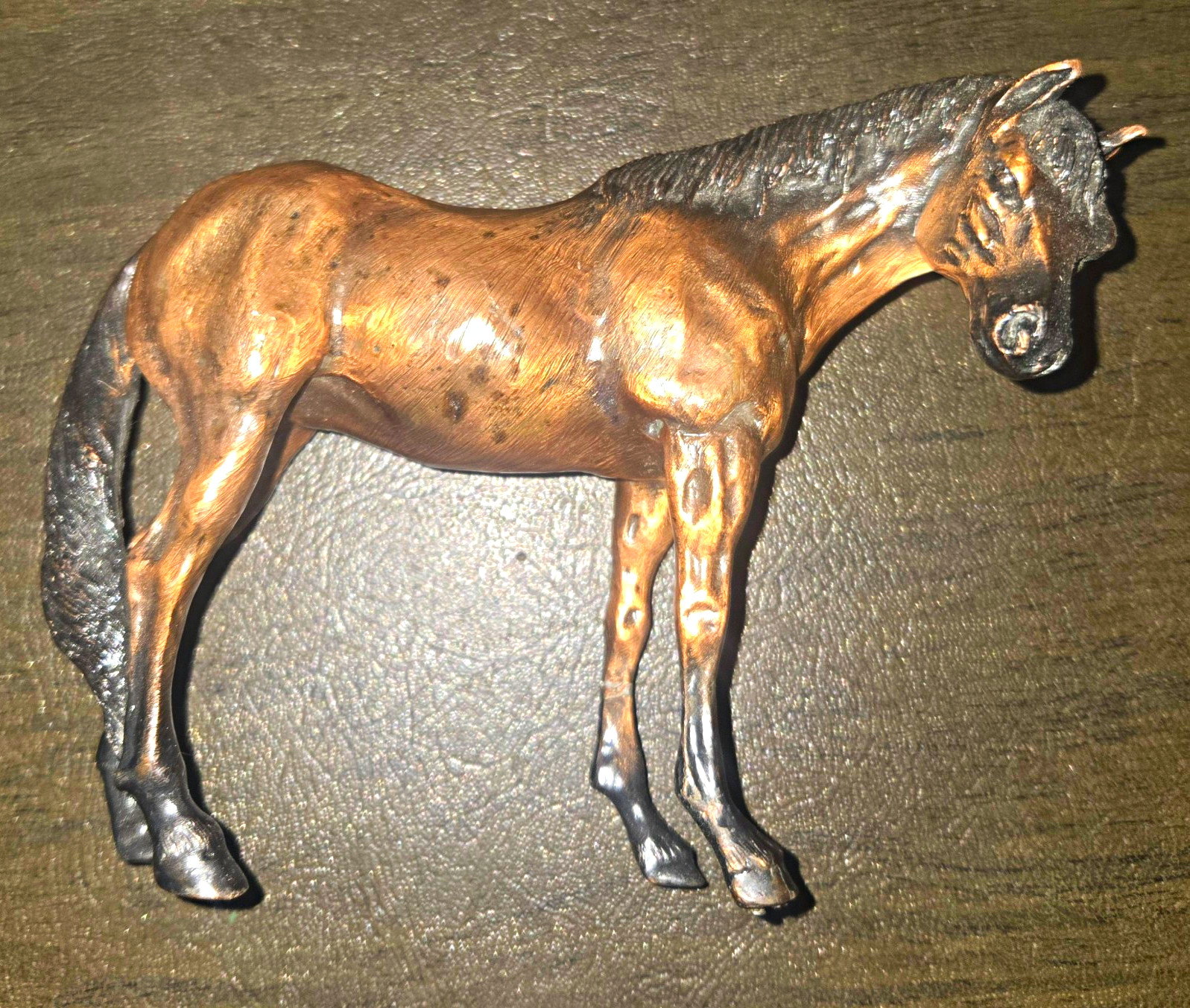 Vintage Solid Brass/Bronze Horse Figurine Collectible Stallion 