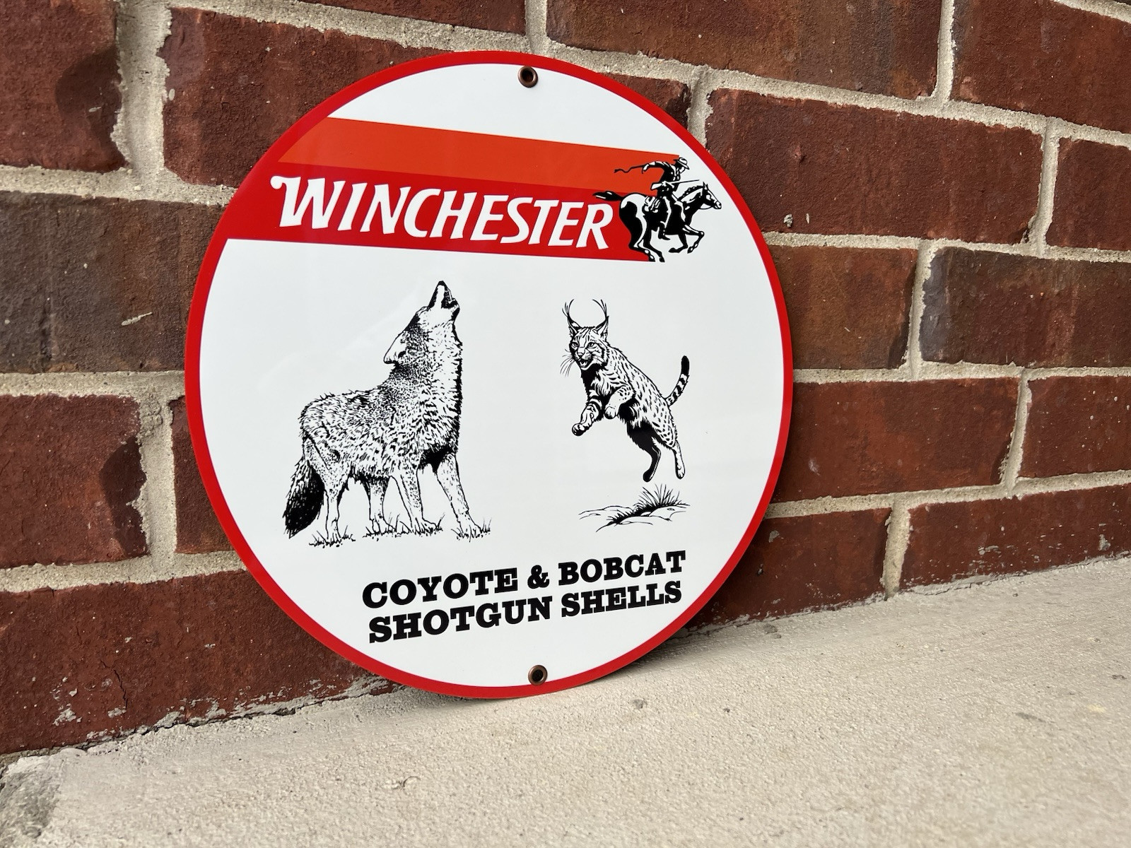 Winchester Ammunition ShotGun Shells Vintage Style Metal Sign Coyote Bobcat Winchester Ammunition ShotGun Shells Vintage Style Metal Sign Coyote Bobcat