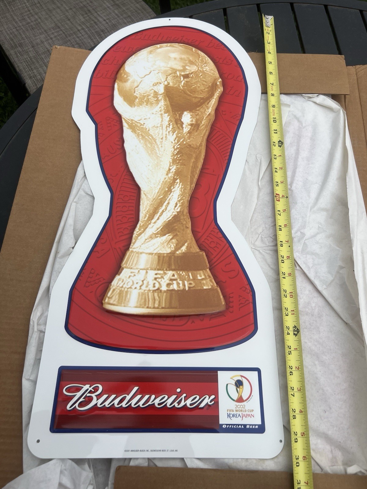 Korea/Japan 2002 FIFA World Cup Budweiser Metal Sign Korea/Japan 2002 FIFA World Cup Budweiser Metal Sign
