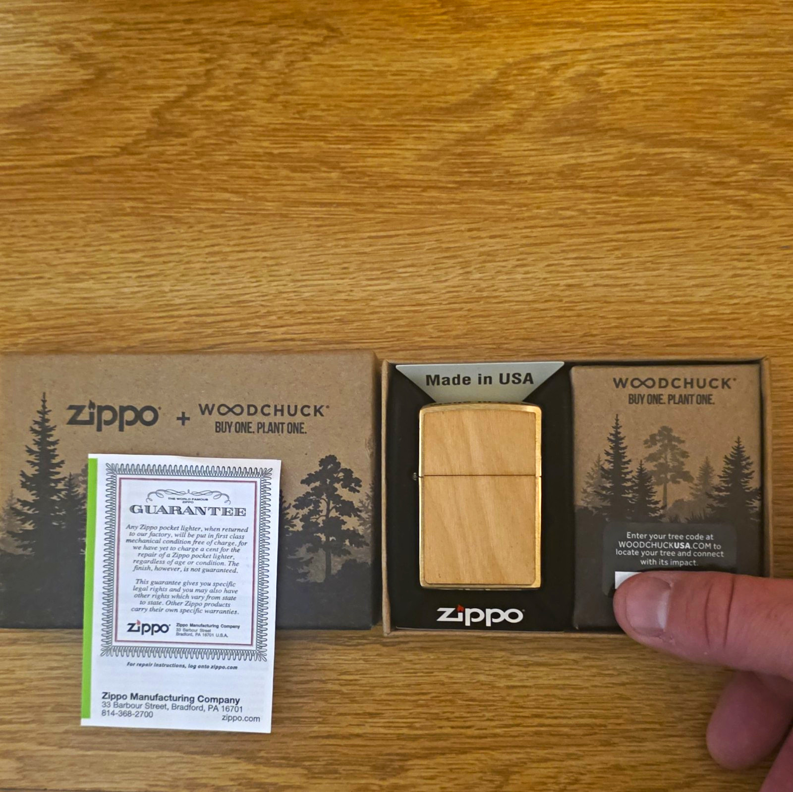 Zippo WOODCHUCK USA Lighter in Box Made in USA w/ Guarantee Insert Zippo WOODCHUCK USA Lighter in Box Made in USA w/ Guarantee Insert