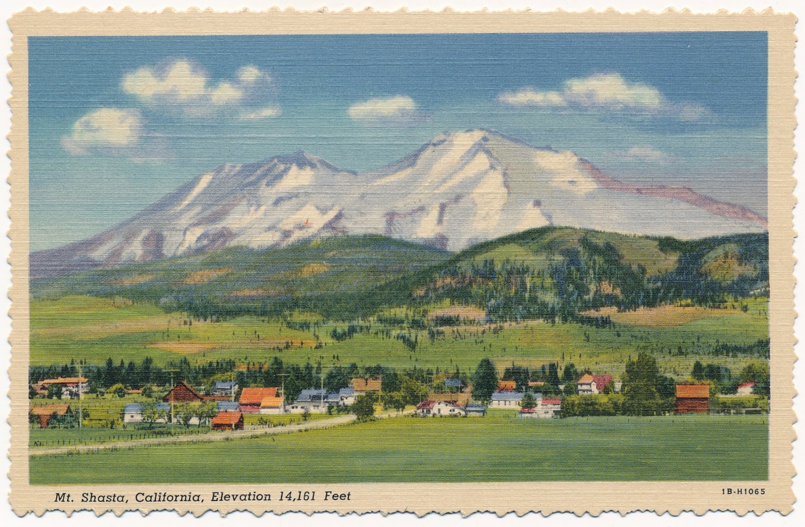 Panoramic View of Mt. Shasta, California 1940s