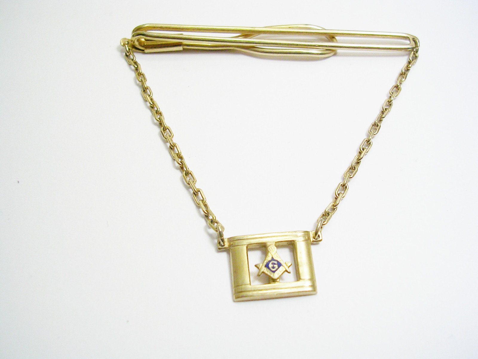 Freemason Tie Chain vintage masonic Swank Tie Clip with Chain Formal Wear Freemason Tie Chain vintage masonic Swank Tie Clip with Chain Formal Wear